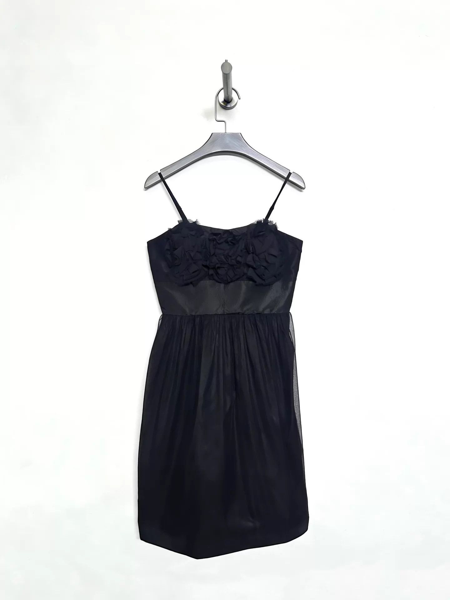 Vivienne Tam Vivienne Tam Black Mesh 3D Floral A-Line Baby Doll Dress Size S / US 4 / IT 40 - 1 Thumbnail