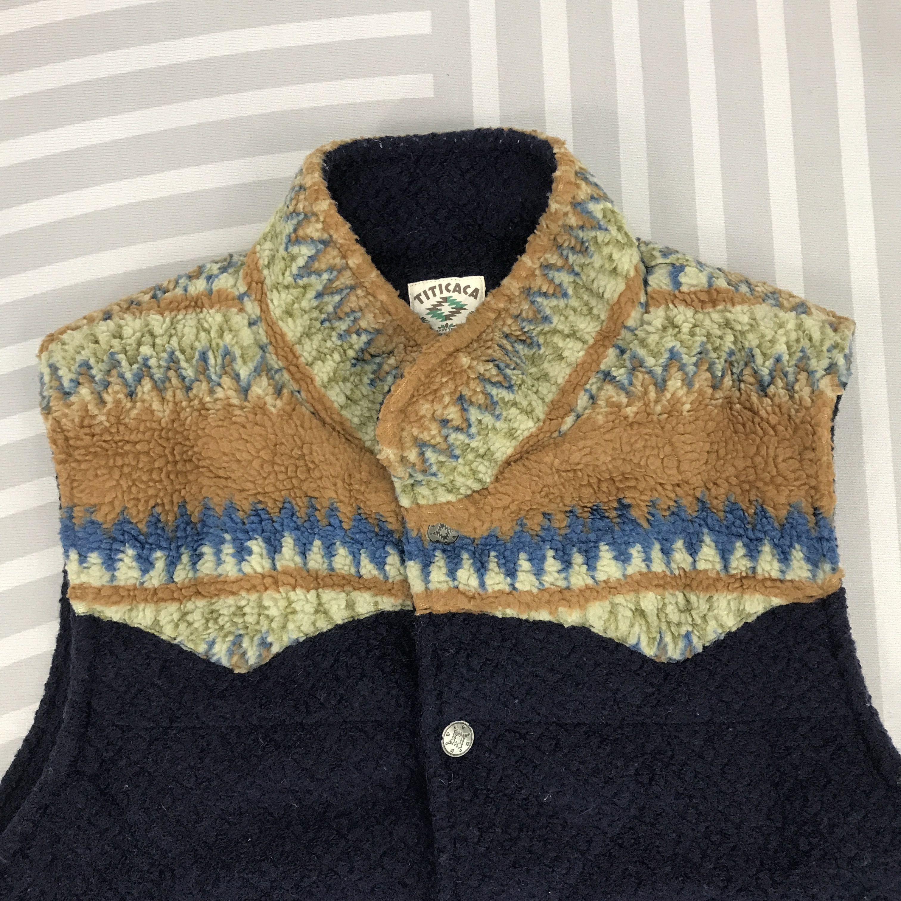 Japanese Brand × Vintage Vintage Titicaca Navajo design wool vast Jacket Size US L / EU 52-54 / 3 - 2 Thumbnail