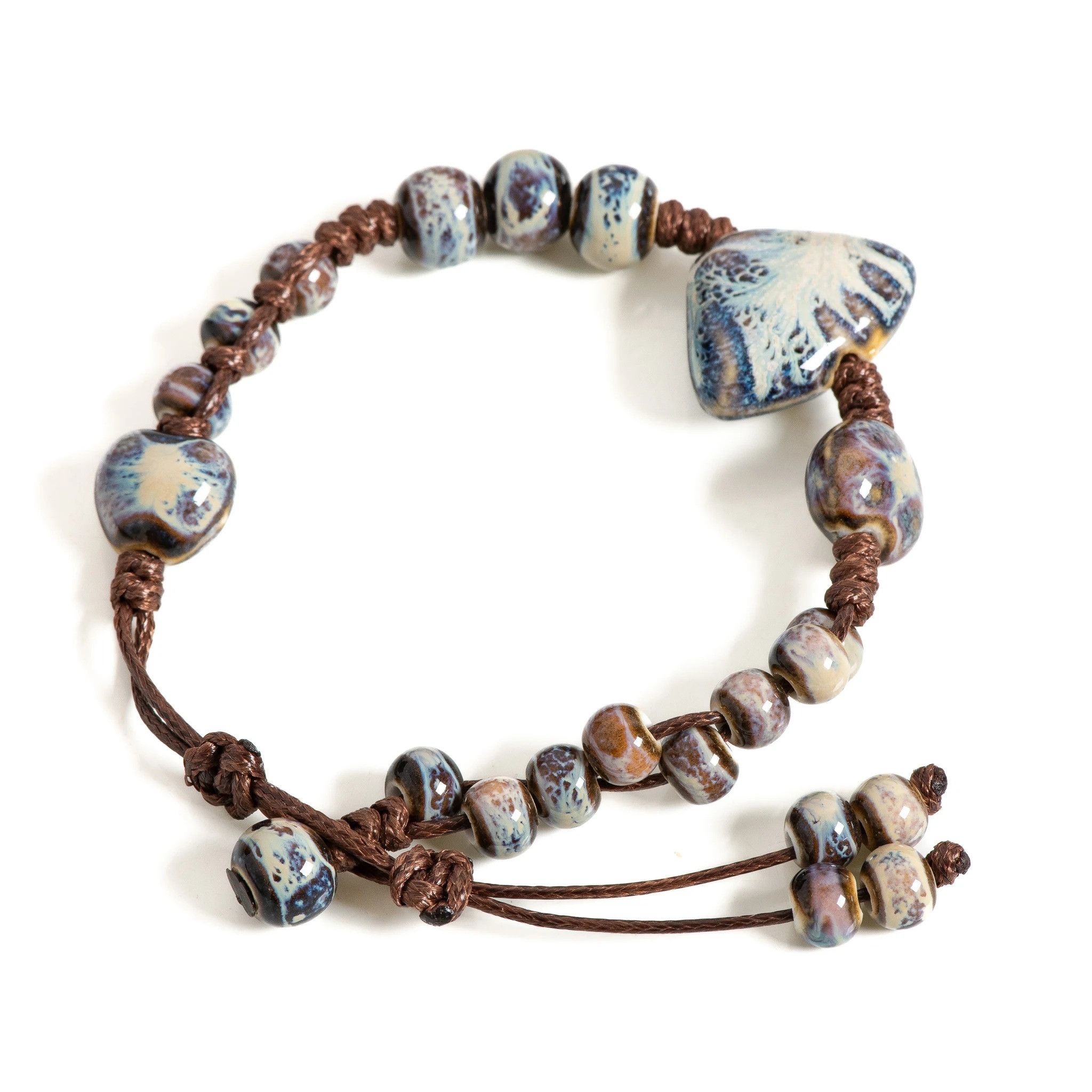 Handmade Butterfly Shell Ceramic Bracelet Jewelry Gift For Her Size ONE SIZE - 7 Thumbnail