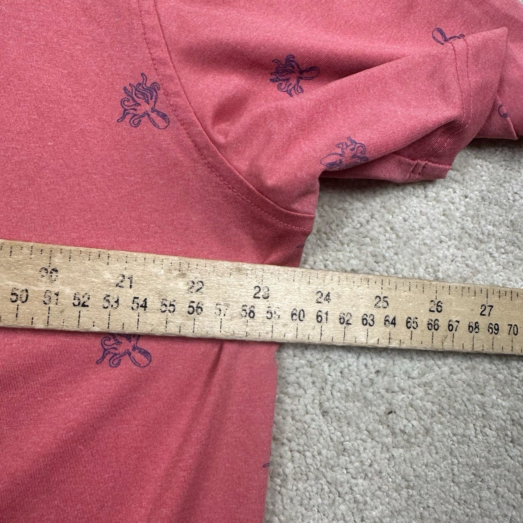 johnnie-O johnnie-O Polo Shirt Mens Large Pink Octopus AOP Stretch Golf Shirt Mens Regular Polo Size US L / EU 52-54 / 3 - 7 Thumbnail