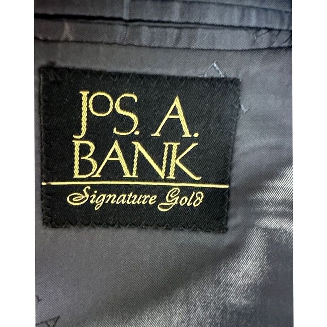 Jos. A. Bank Jos. A. Bank Wool Blazer Mens 43R Grey Signature Gold 2 Button Suit Coat Size 46R - 5 Thumbnail