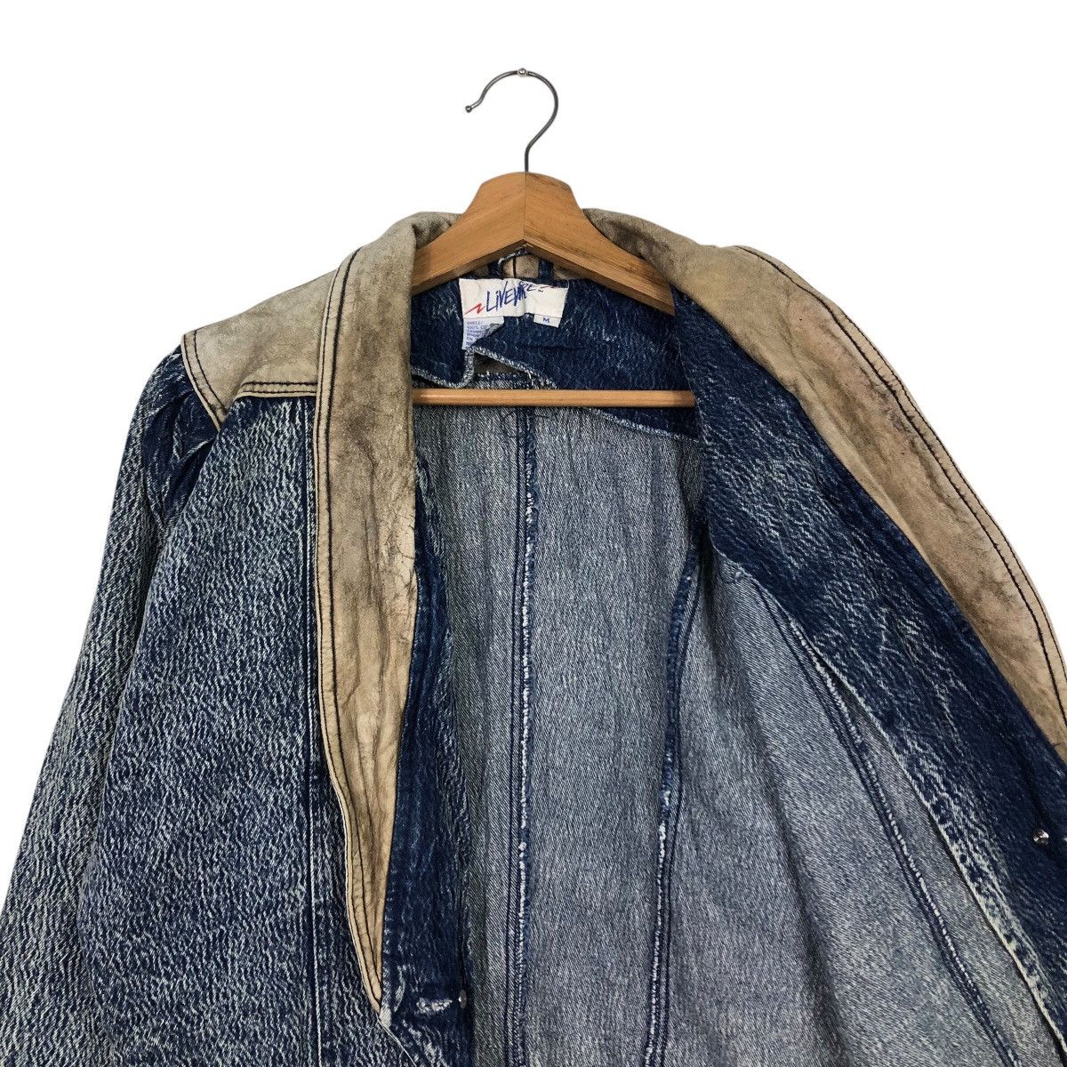 Japanese Brand 📌Vintage Cropped Biker Denim Jacket Livevire Issey Miyake Size US M / EU 48-50 / 2 - 13 Thumbnail