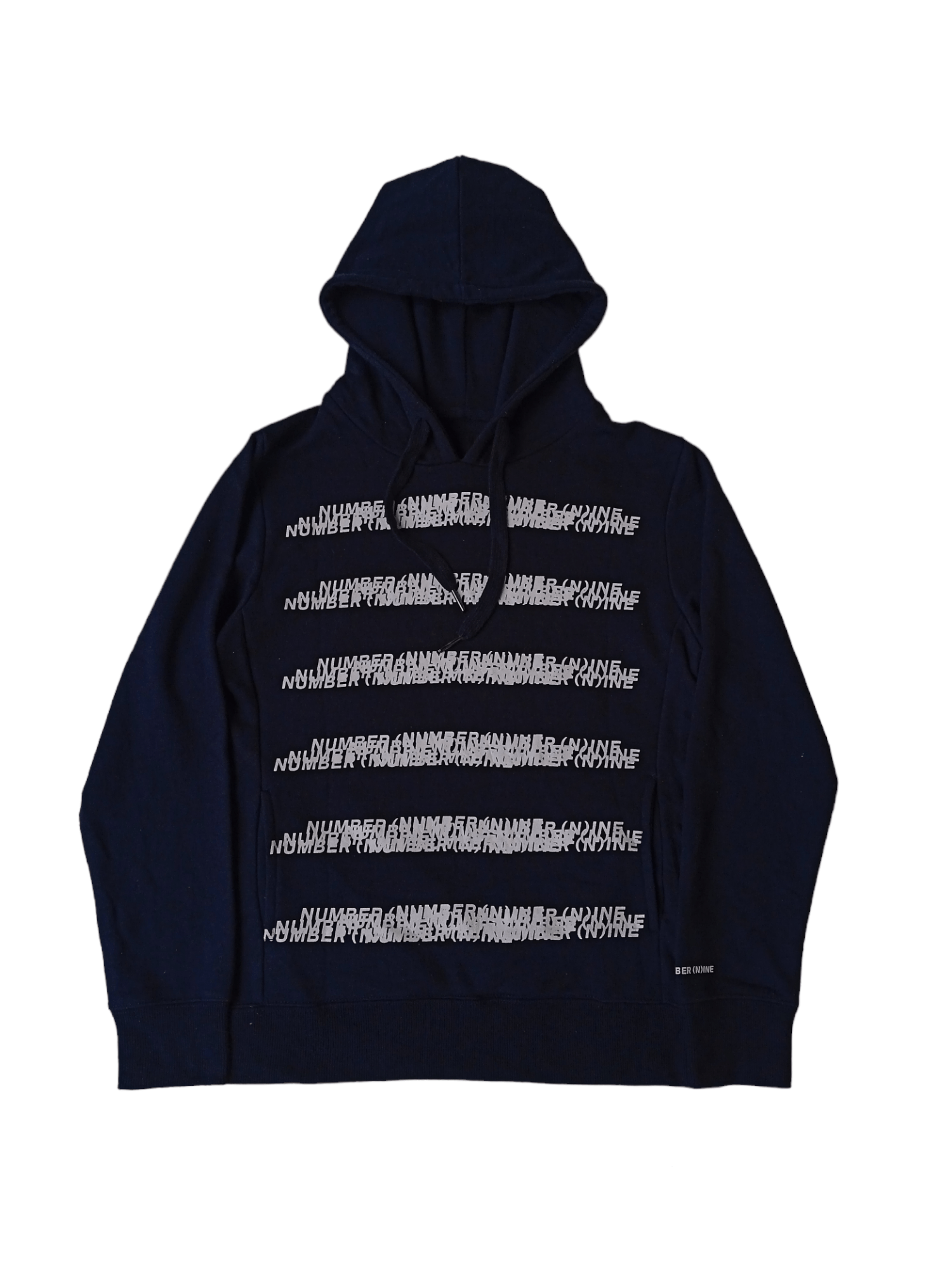 image of Number N Ine x Takahiromiyashita The Soloist Number (N)Ine Denim Spam Logo Hoodie in Black Navy (Si