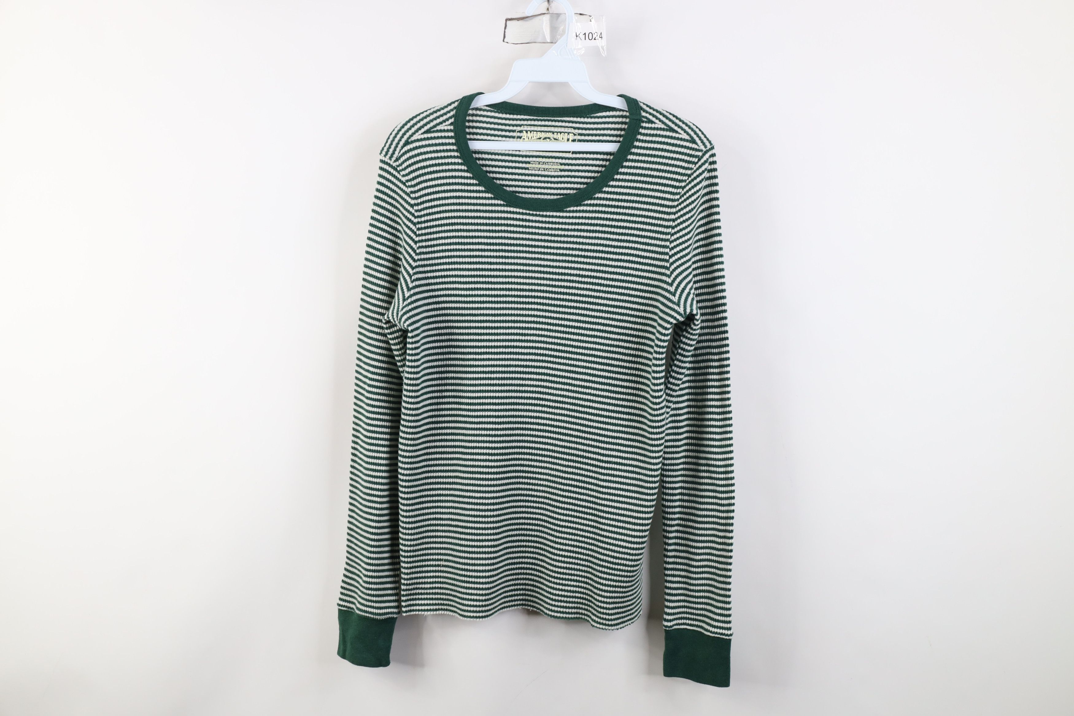 American Eagle Outfitters Vintage Y2K American Eagle Striped Thermal Knit T-Shirt Size M / US 6-8 / IT 42-44 - 1 Thumbnail