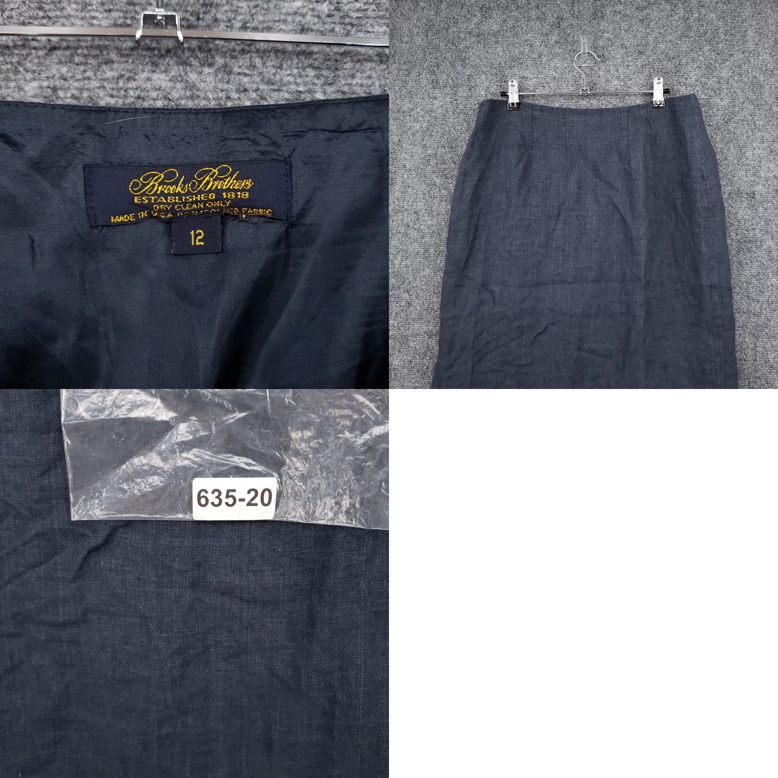 Brooks Brothers VINTAGE Brooks Brothers Skirt Womens Blue Mini Pencil Lined Career Size 12 Side Slit Zip Size 34" / US 12 / IT 48 - 8 Thumbnail