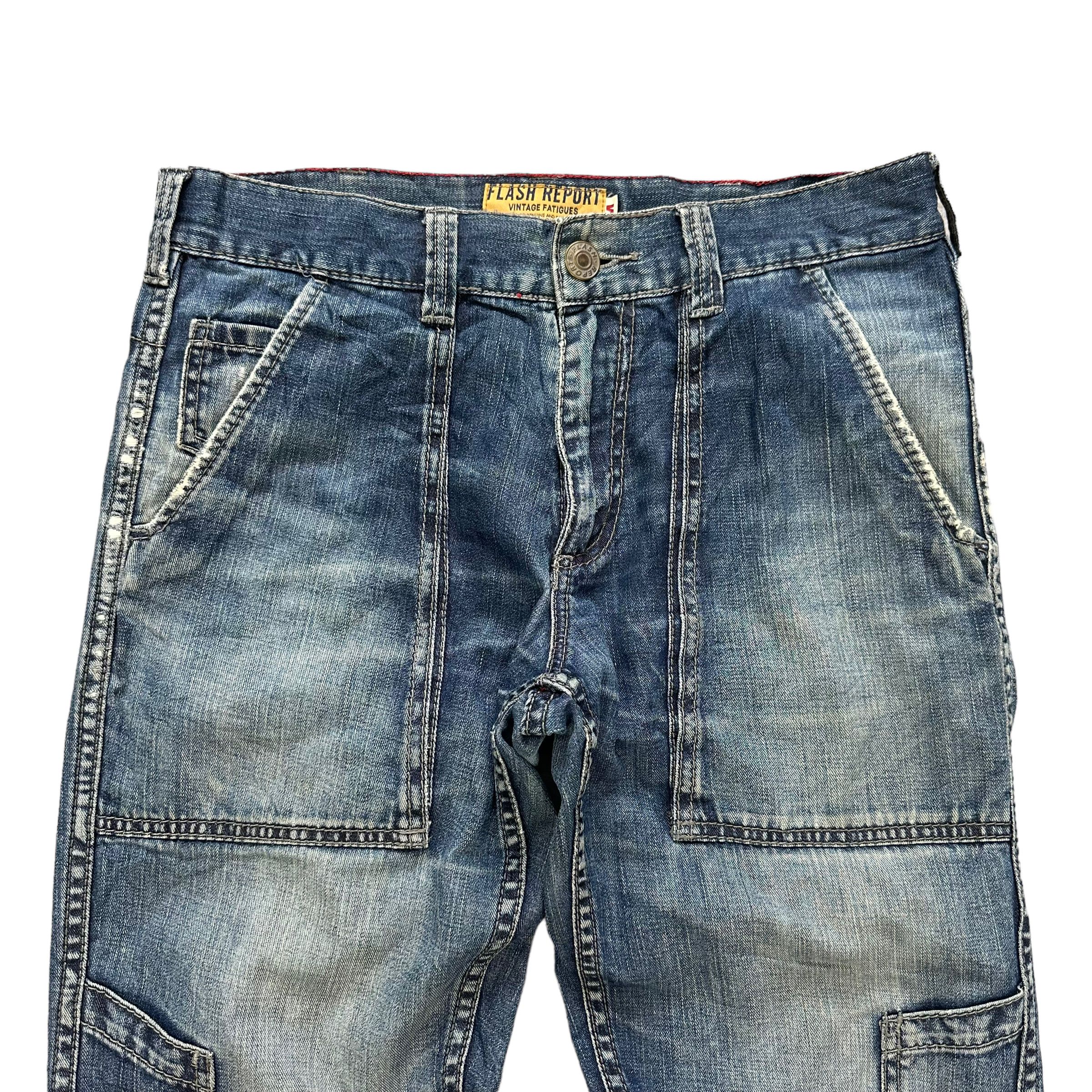 Japanese Brand FLASH REPORT VINTAGE FATIGUES DENIM PANTS #8503-012 Size US 31 - 2 Thumbnail