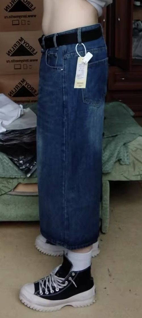 Designer × Japanese Brand Wide Leg Knee Length Shorts Denim Unisex Size US 31 - 6 Thumbnail