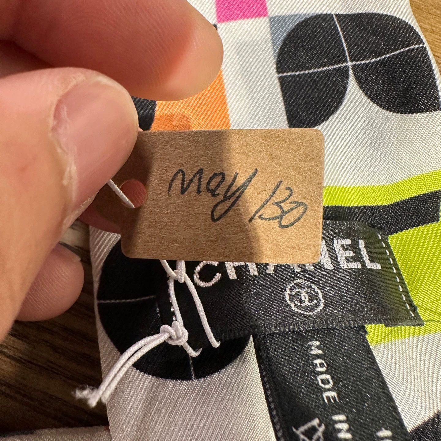 Chanel Chanel Logo Printed Silk Scarf may130 Size ONE SIZE - 6 Thumbnail