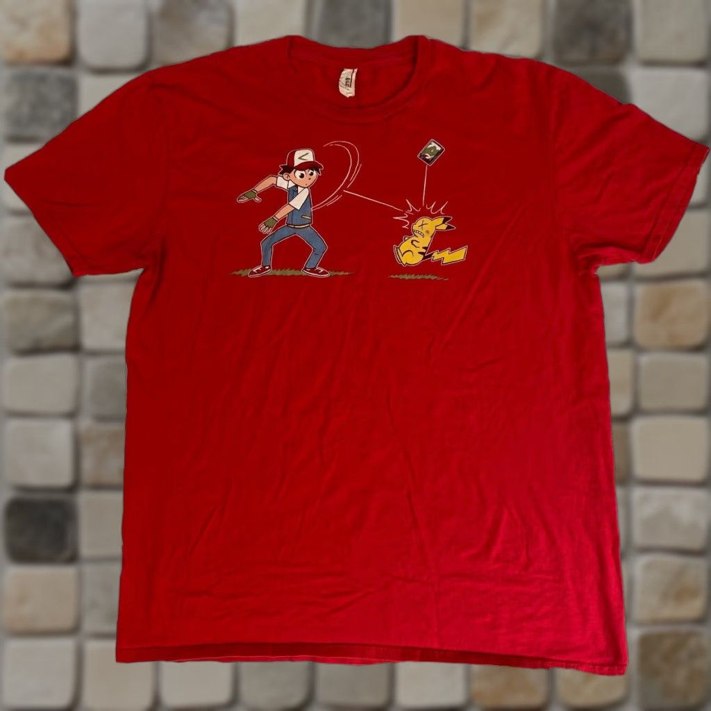Anvil Pokemon T-Shirt Red Sz XL Men's Size US XL / EU 56 / 4 - 1 Thumbnail