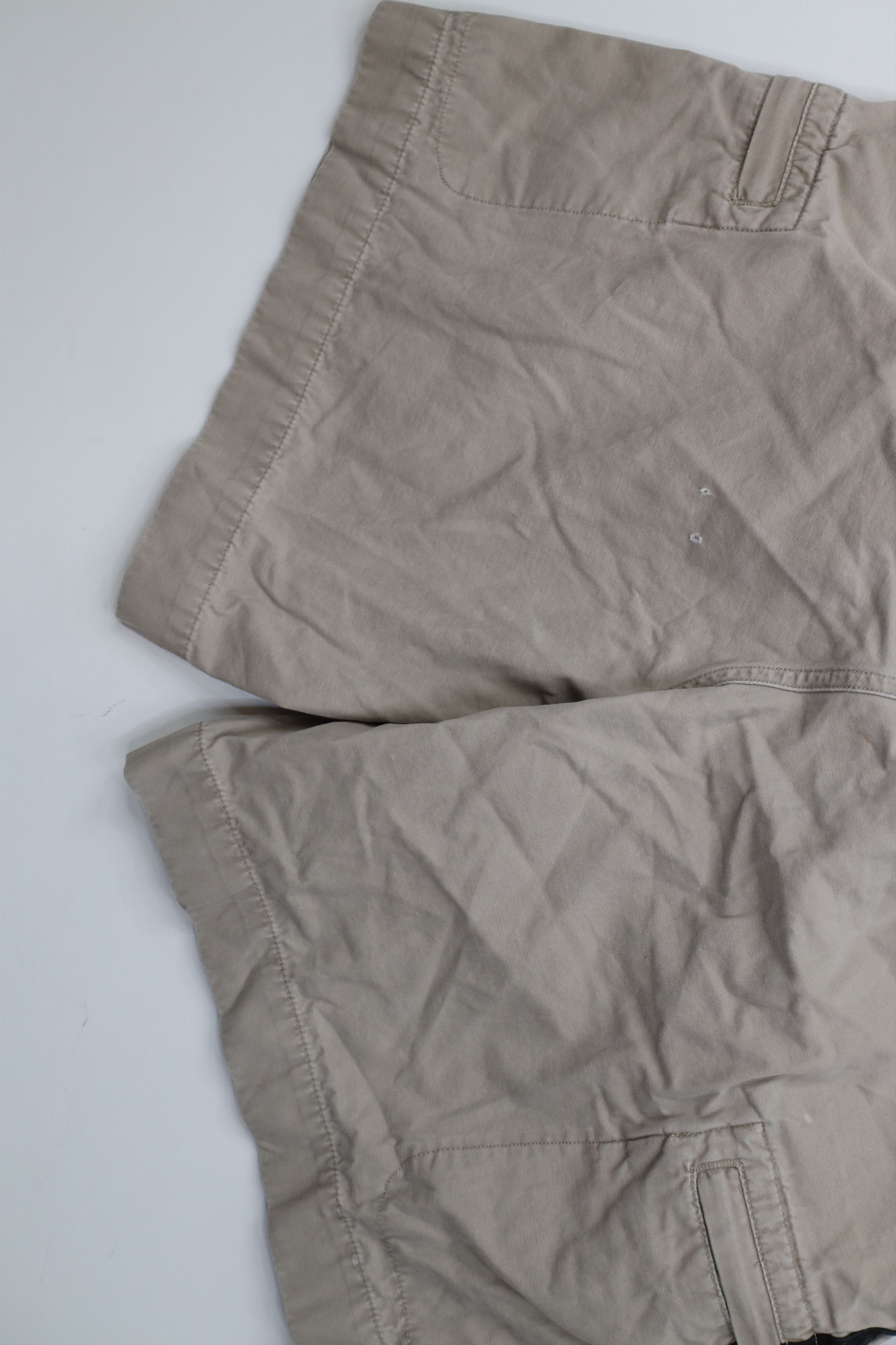 Vintage Vintage 90s Streetwear Striped Above Knee Cargo Shorts Beige Size US 30 / EU 46 - 13 Thumbnail