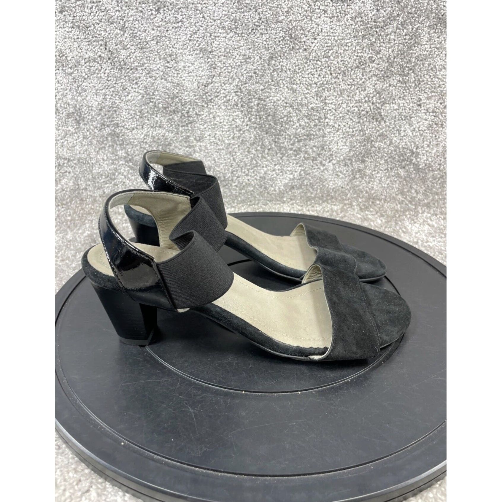 Vintage Womens Black Leather Ara Sandals Size 7.5 Extra Large Strappy Adjustable Open Toe Size US 7.5 / IT 37.5 - 1 Thumbnail