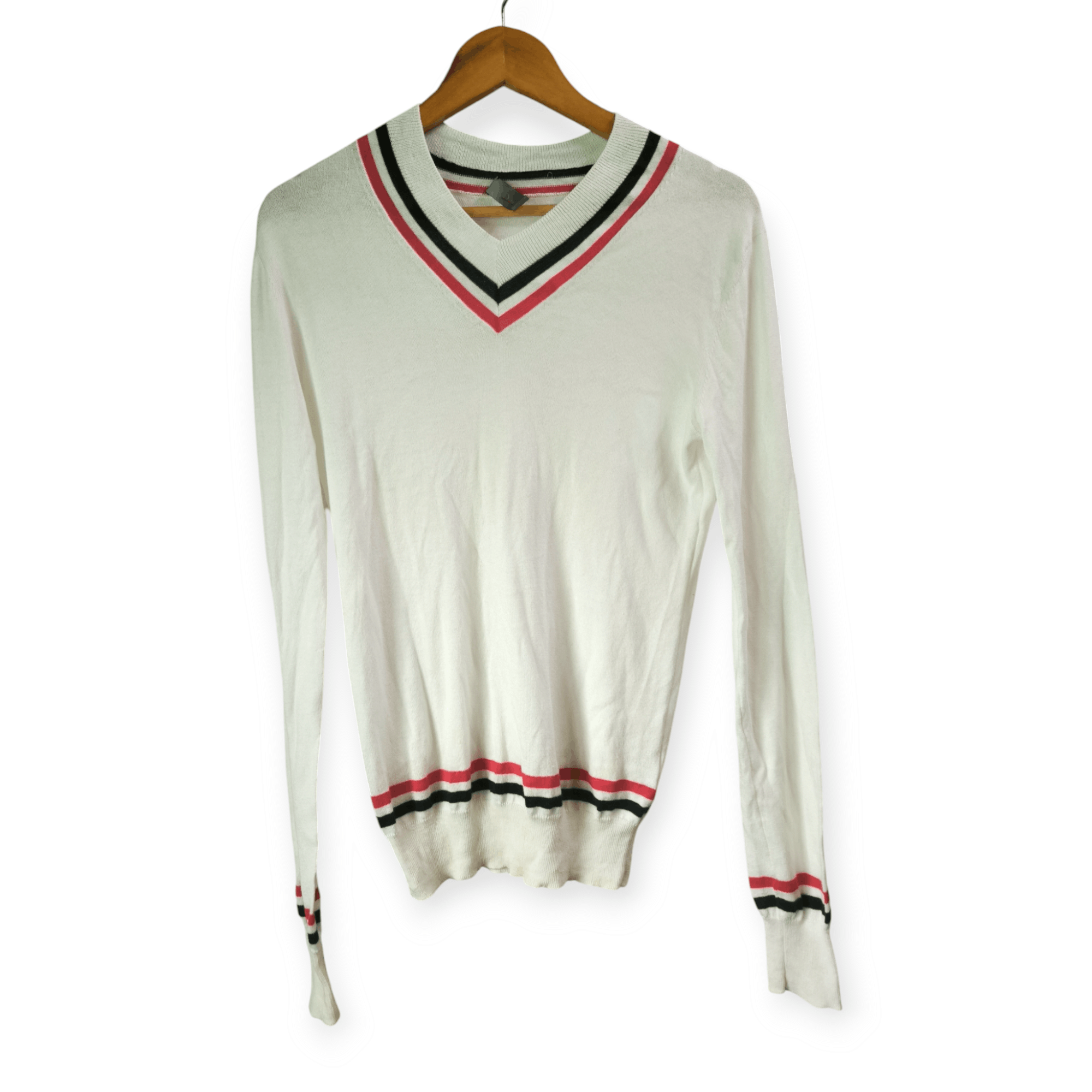Dior × Hedi Slimane Homme SS06 Striped Line V-Neck Cotton Knit 