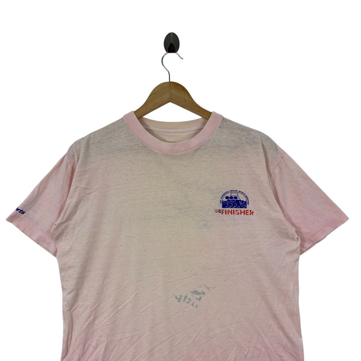 Puma Vintage 80s Puma LAKE KAWAGUCHI NIKKAN Sports MarathonTshirt Size US M / EU 48-50 / 2 - 2 Thumbnail