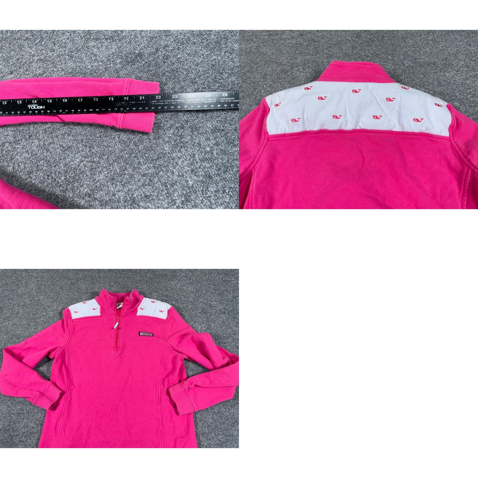Vineyard Vines Vineyard Vines Sweatshirt Women's Medium Pink White Whale Pattern 1/4-Zip Size M / US 6-8 / IT 42-44 - 8 Thumbnail