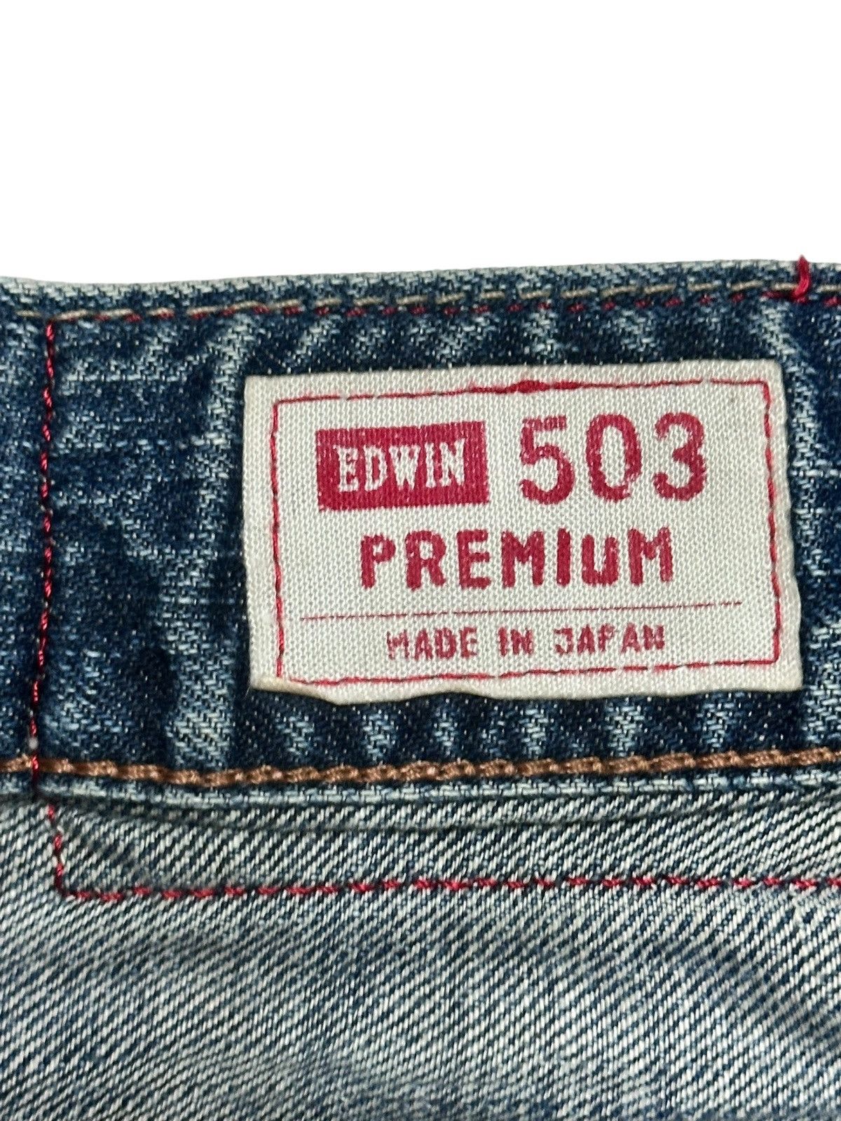 Edwin Edwin 503 Premium Straight Leg Japan Jeans Distressed Faded Size US 33 - 13 Thumbnail
