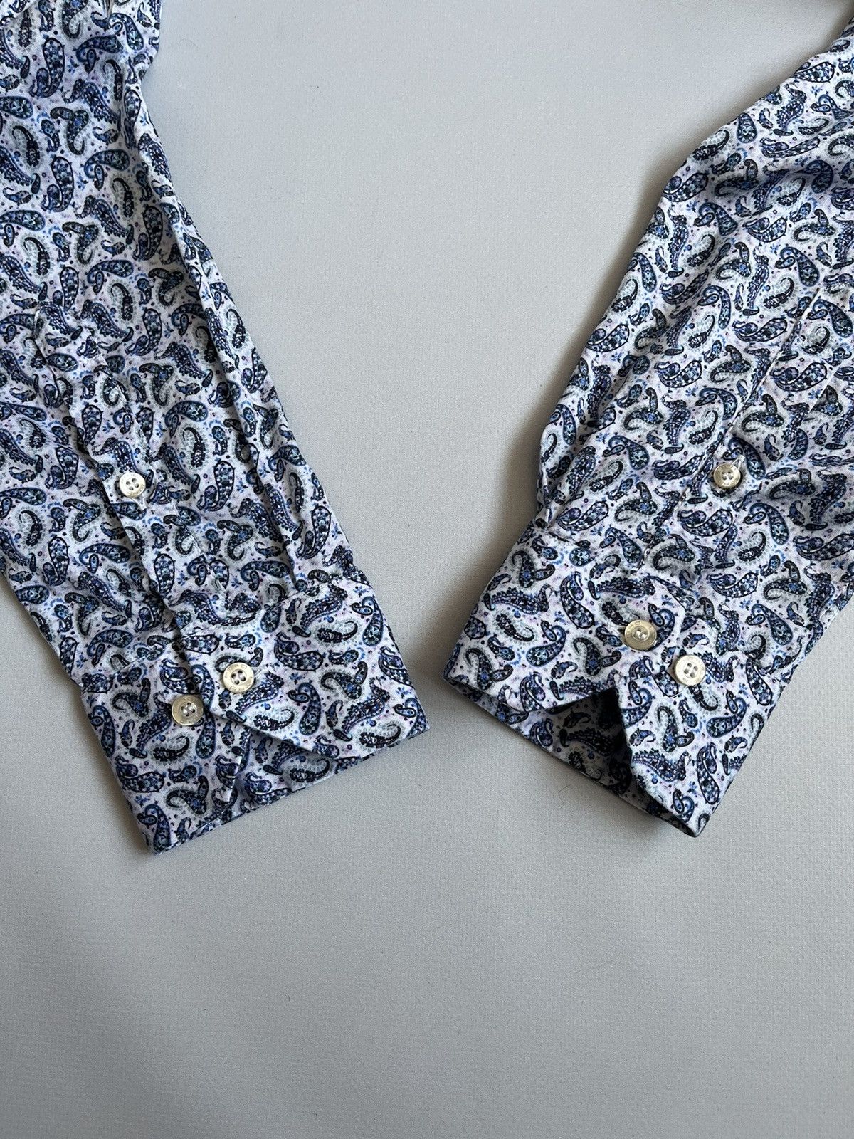 Etro × La Martina × Polo Ralph Lauren Etro Milano Men Blue Paisley Button Up Shirt Size US M / EU 48-50 / 2 - 9 Thumbnail