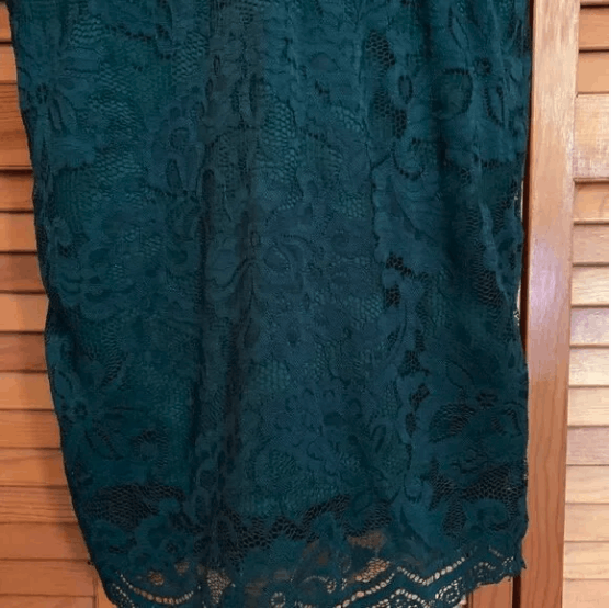 Shein Hunter Green Lace Bodycon Dress Size M / US 6-8 / IT 42-44 - 3 Thumbnail