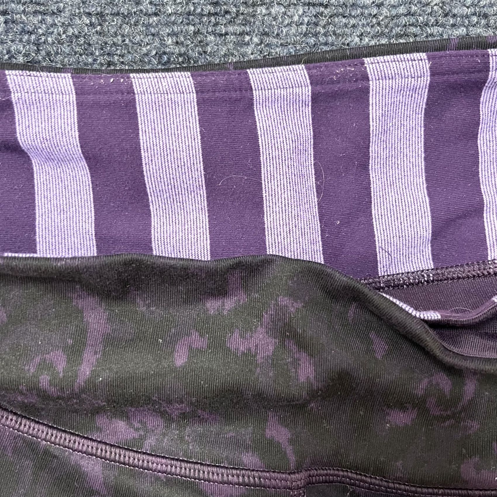 Lululemon Lululemon Crop Leggings Womens Small Purple Black Baroque Stripe High Rise Yoga Capris Size 28" / US 6 / IT 42 - 2 Thumbnail