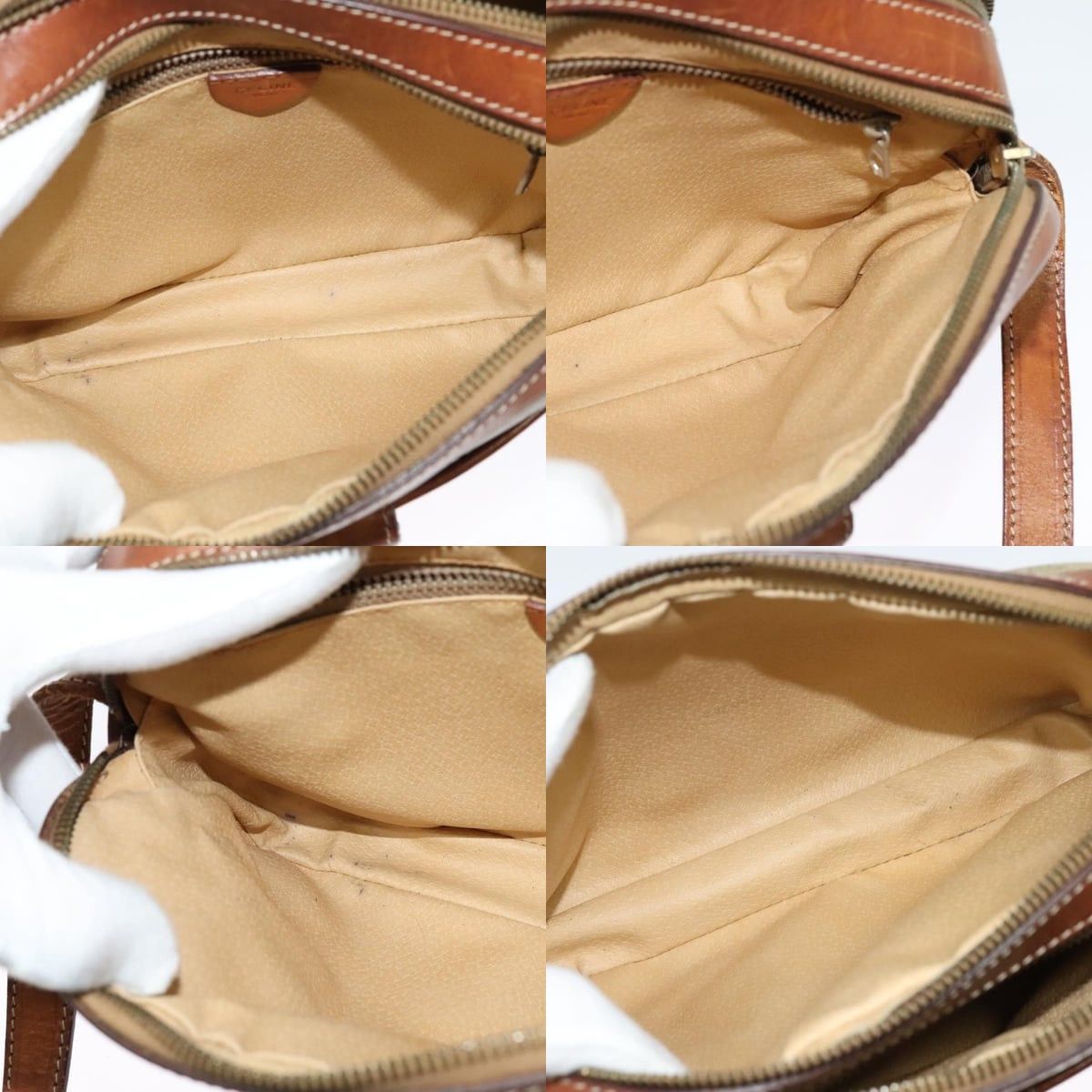 Celine CELINE Macadam Canvas Shoulder Bag Pvc Beige Gold Size ONE SIZE - 12 Thumbnail