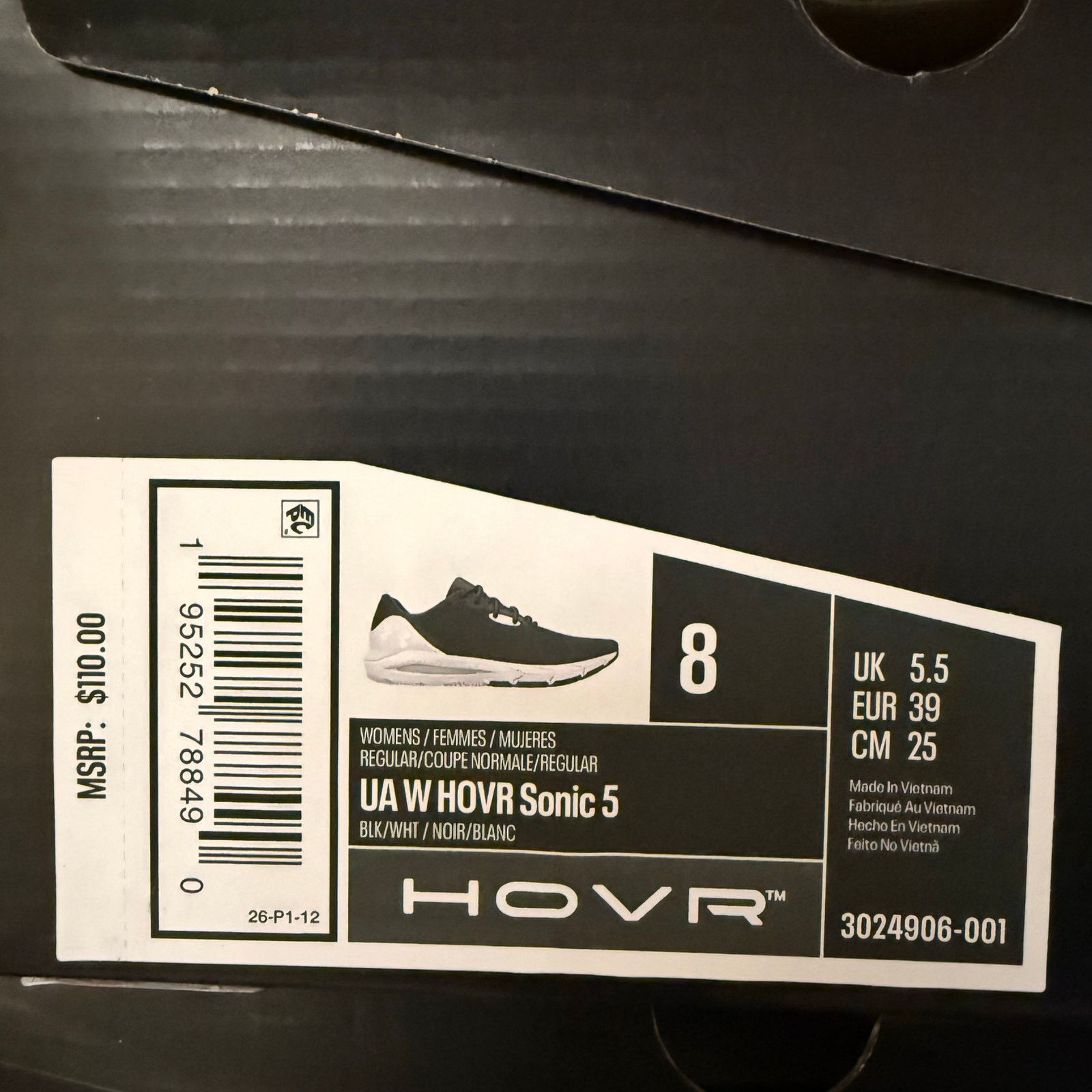 Under Armour UNDER ARMOUR WOMEN'S 8 HOVR SONIC 5 BLK 3024906-001 Size US 8 / IT 38 - 6 Thumbnail