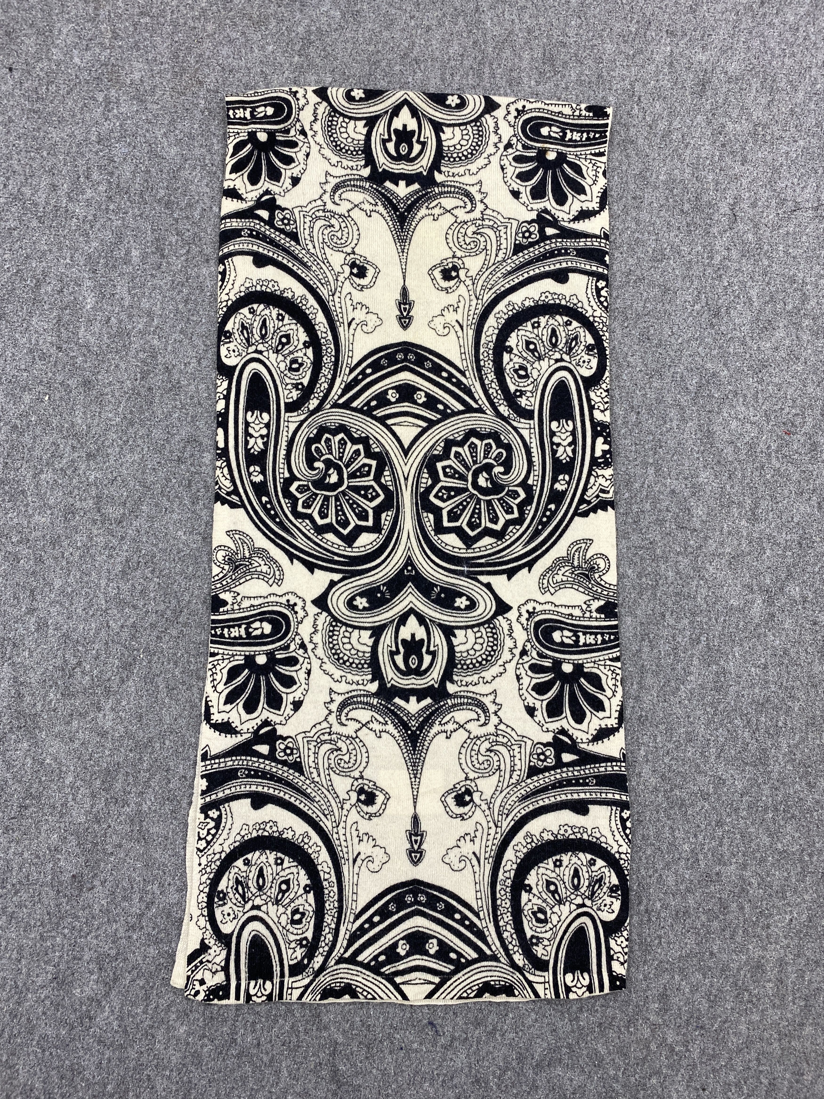 Other Codello Paisley Black White Scarf Muffler - SC0028 Size ONE SIZE - 2 Thumbnail