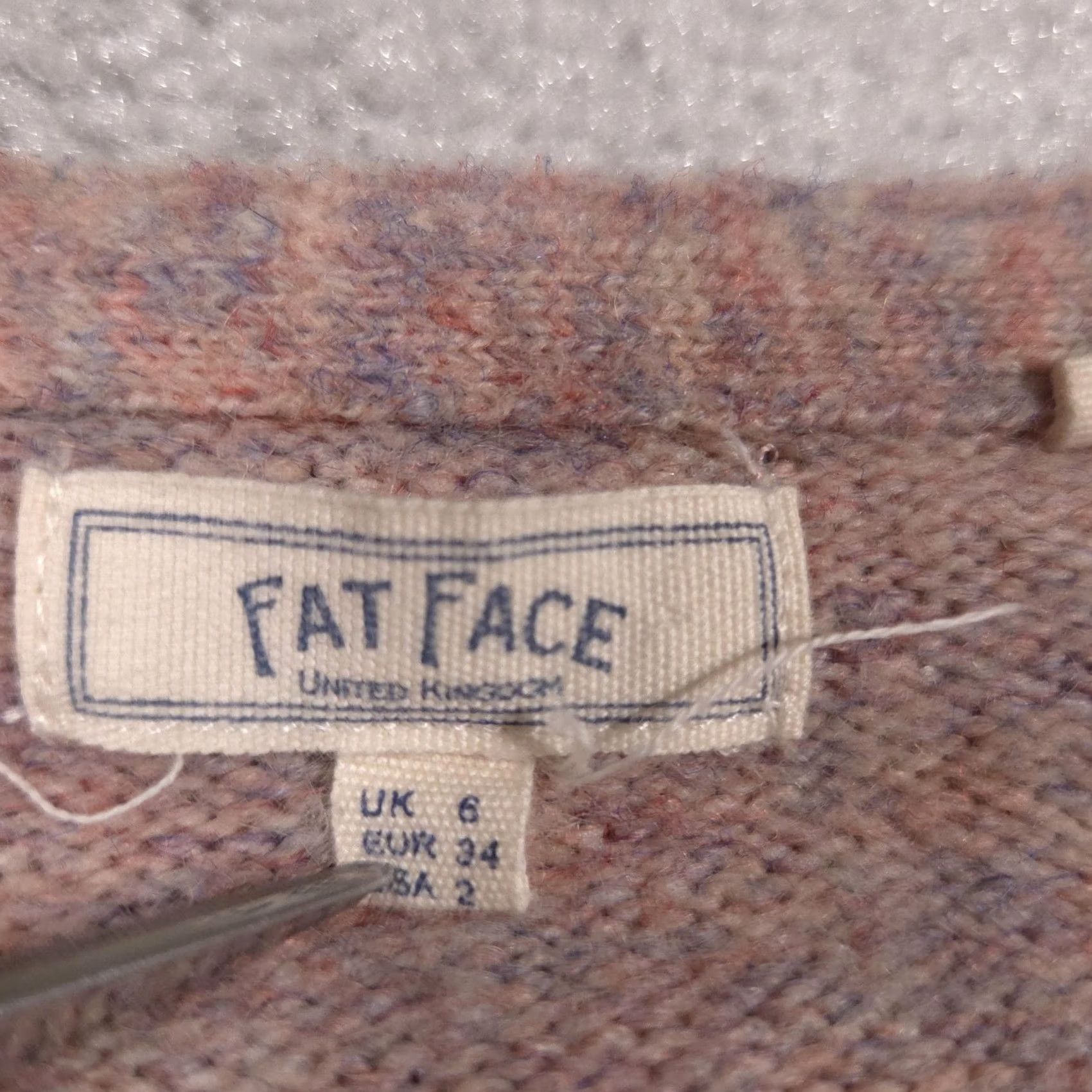 FatFace FatFace Sweater Womens Raglan Longline V-Neck Knit Pullover Mauve Heather Pink V-Neck Raglan Sleeves Long Sleeve Womens Sweater 2 XS? Size XS / US 0-2 / IT 36-38 - 5 Thumbnail