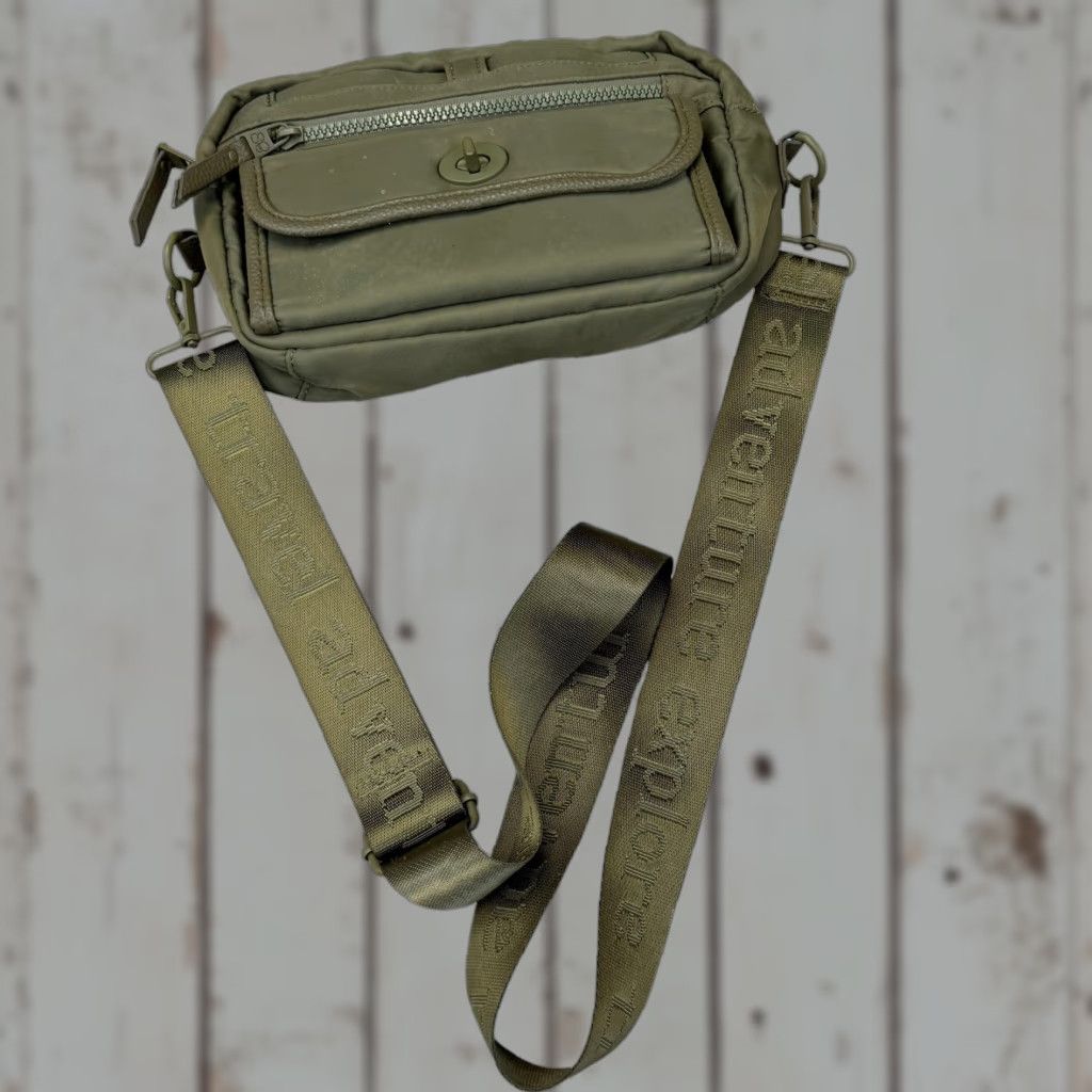 Vintage Travel Crossbody Bag Unisex Small Green Adjustable Strap Zip Pockets Detachable Size ONE SIZE - 1 Thumbnail