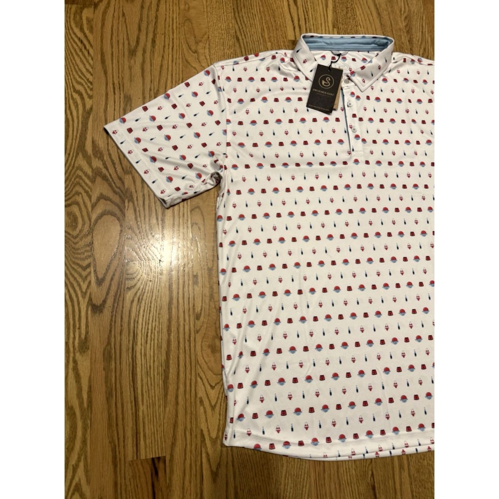 Vintage Swannies Golf Polo Shirt Men XXL White Quick Dry Moisture Wicking Breathable UV Protection Classic Outdoor Golf Shirt Mens 2XL Polo Size US XXL / EU 58 / 5 - 2 Thumbnail
