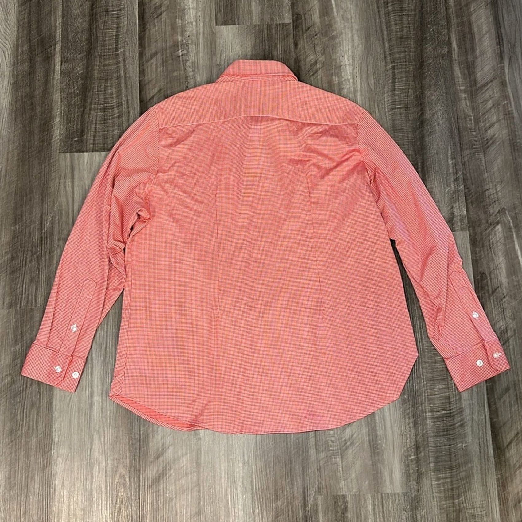 Mizzen+Main Mizzen+Main Shirt XL Men Red Gingham Checkered Performance Long Sleeve Button Standard Fit Size US XL / EU 56 / 4 - 3 Thumbnail