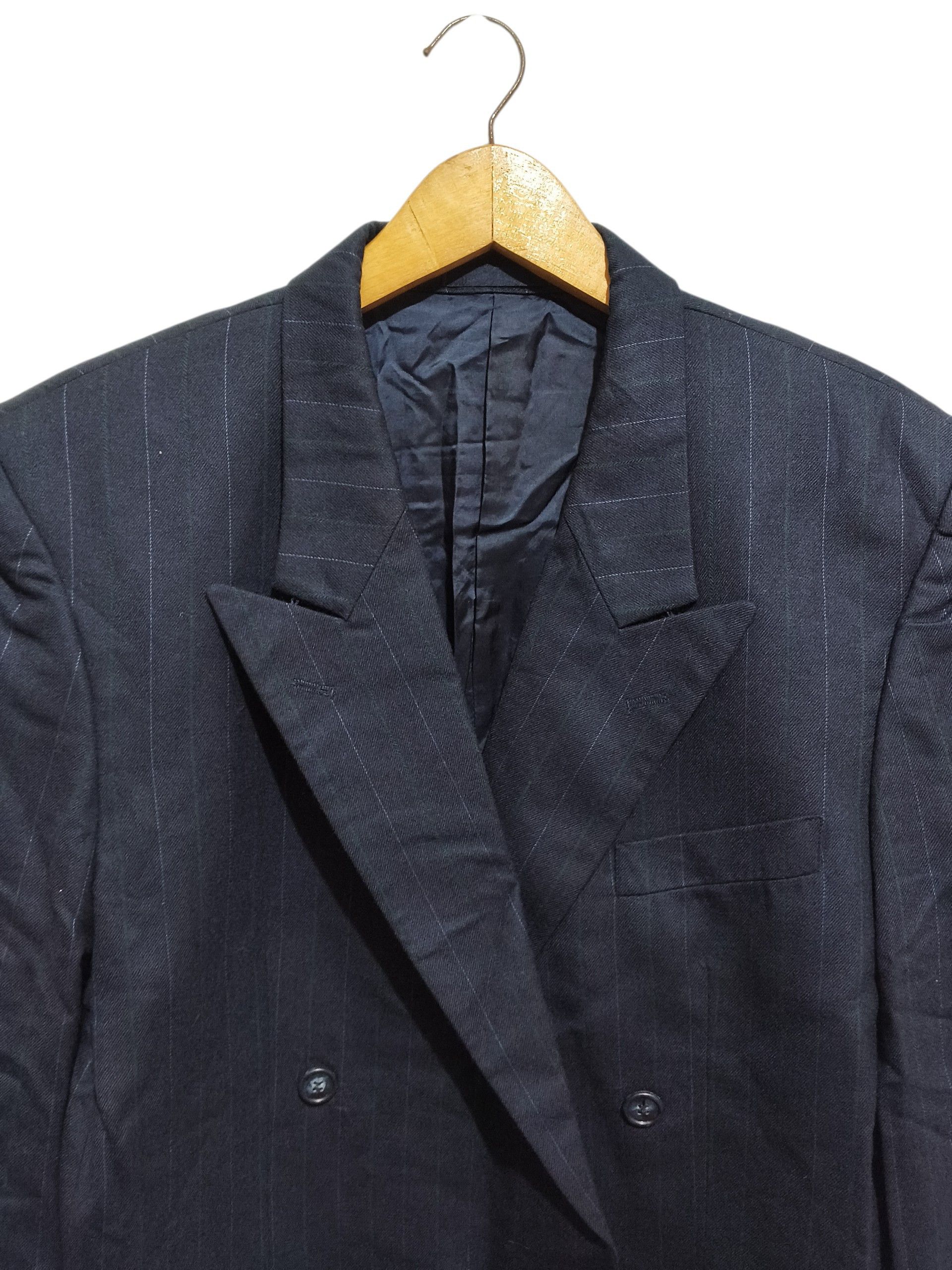 Yves Saint Laurent Vintage YSL Power Tailoring Double Breasted Pinstripe Size 50S - 3 Thumbnail