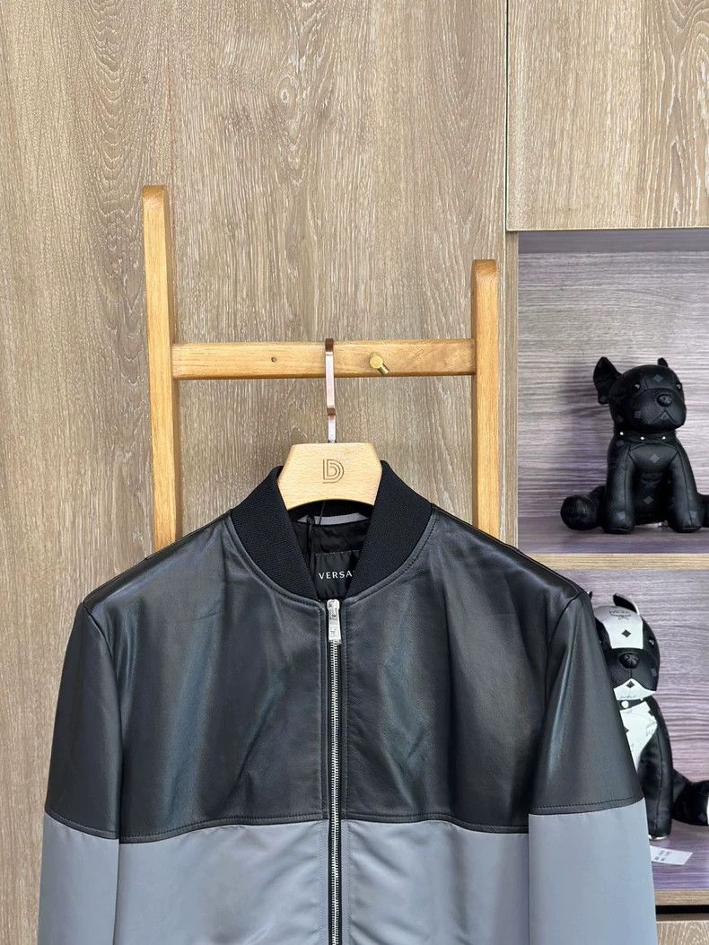 Versace Versace Men's patchwork jacket long-sleeved jacket leather Size US L / EU 52-54 / 3 - 5 Thumbnail
