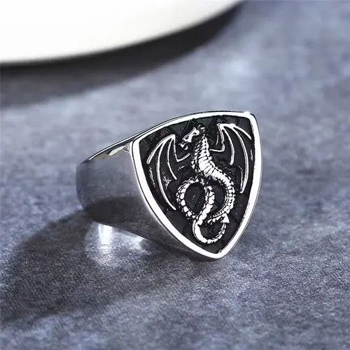 Japanese Brand Viking Fire Dragon Ring Nordic Ethnic Stainless Steel Size ONE SIZE - 2 Thumbnail