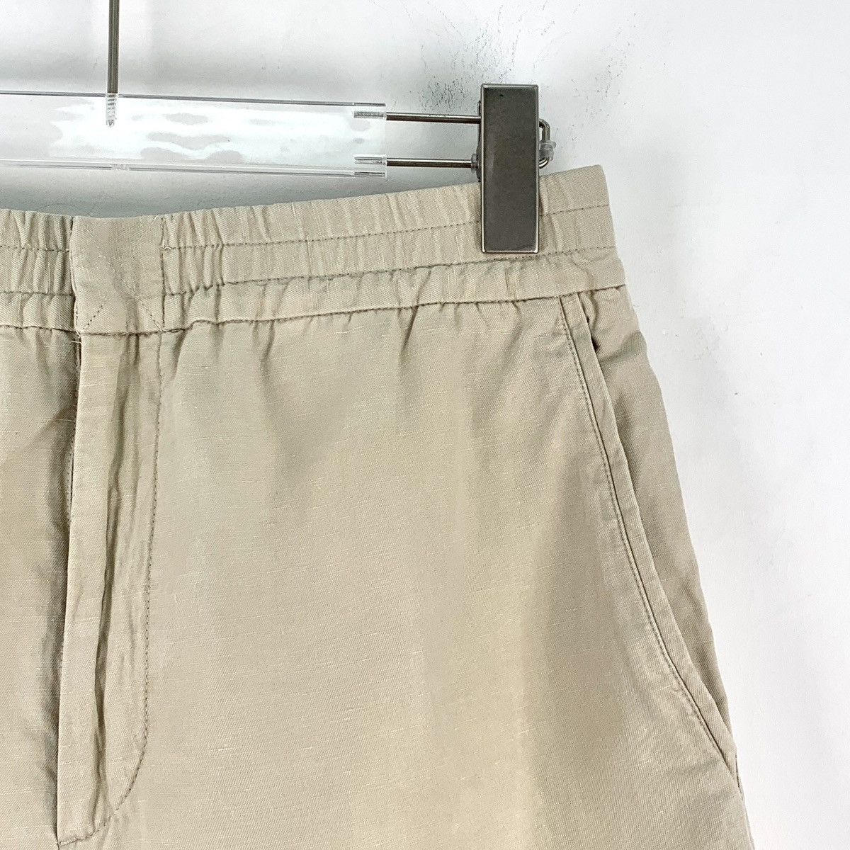 Fendi Fendi Khaki Linen Elastic Waist Casual Shorts K26WX Size 27" / US 4 / IT 40 - 3 Thumbnail