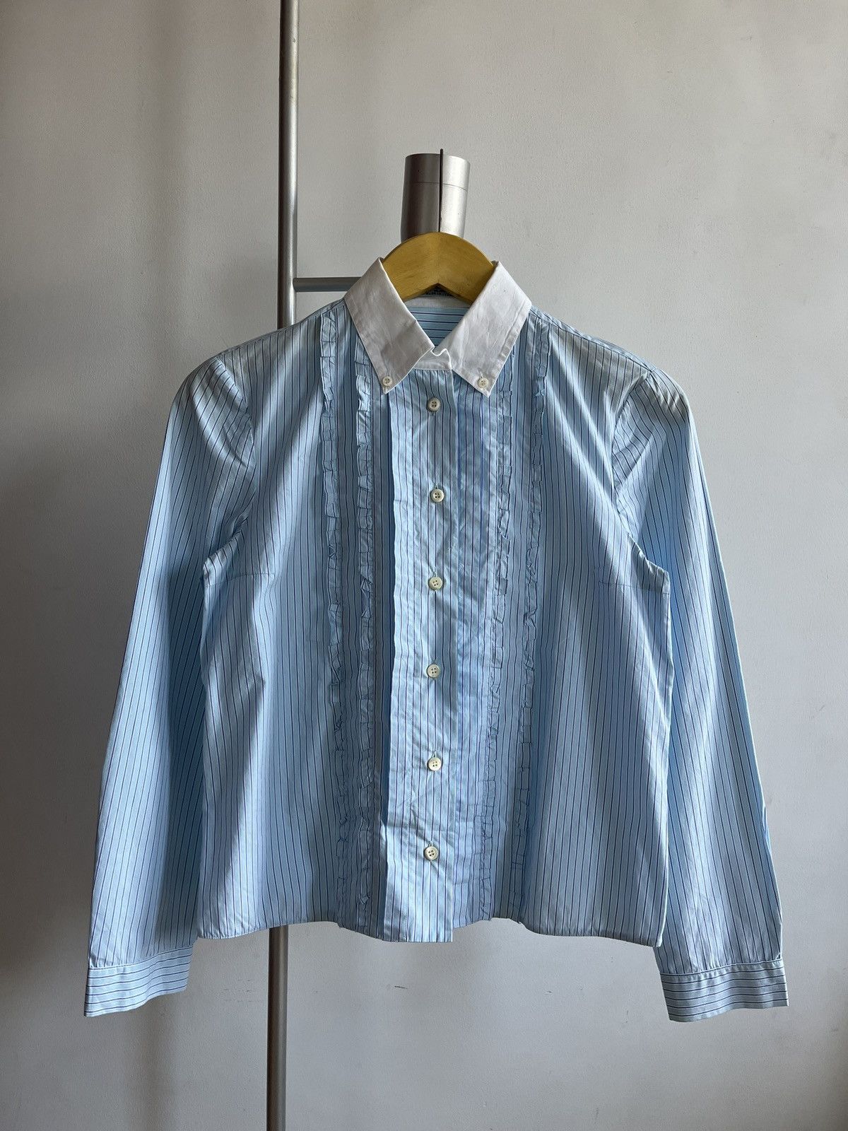 Prada Prada Ruffle Button Up Shirts Size XS / US 0-2 / IT 36-38 - 1 Thumbnail