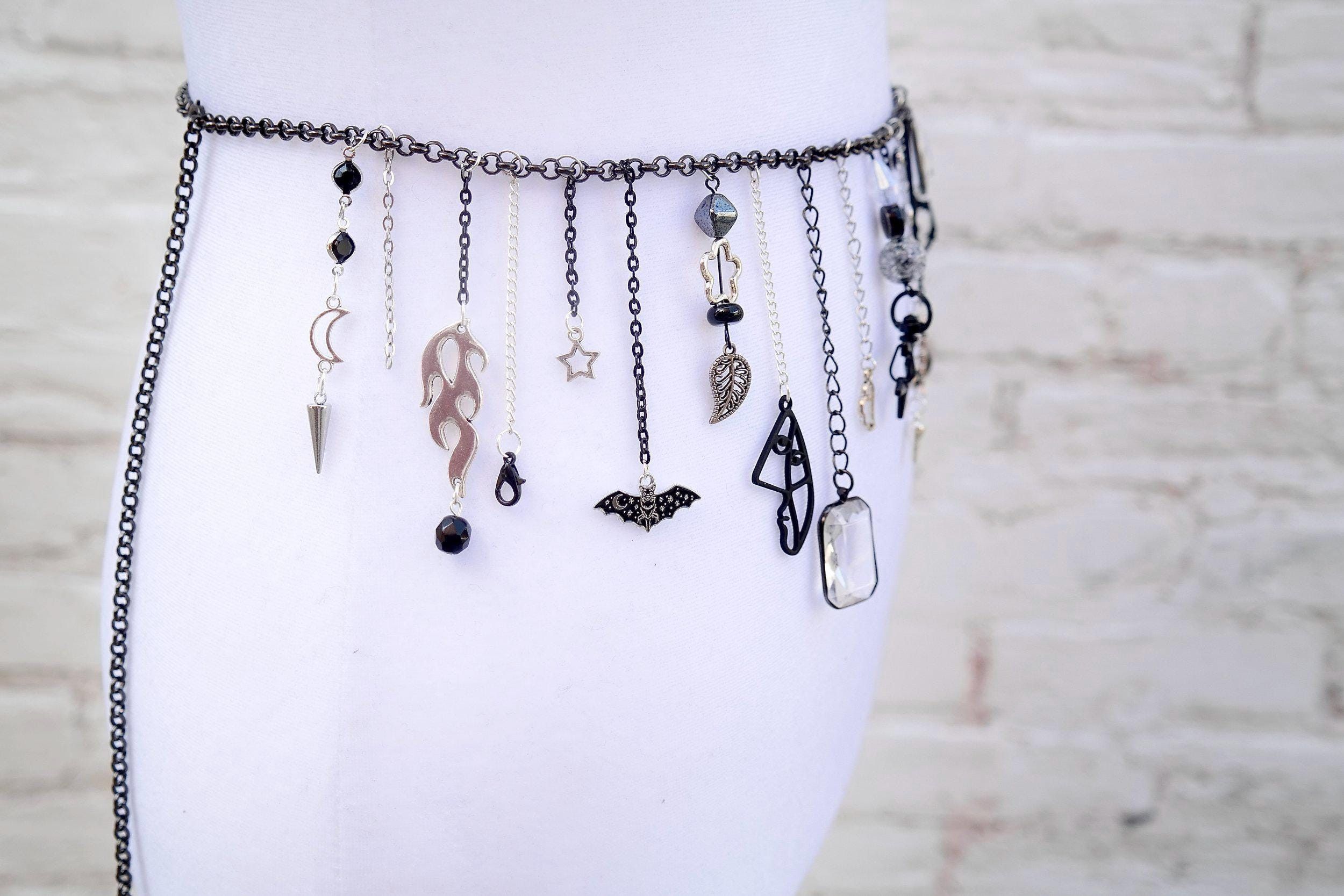Handmade Black & Silver Waist Chain Size ONE SIZE - 5 Thumbnail