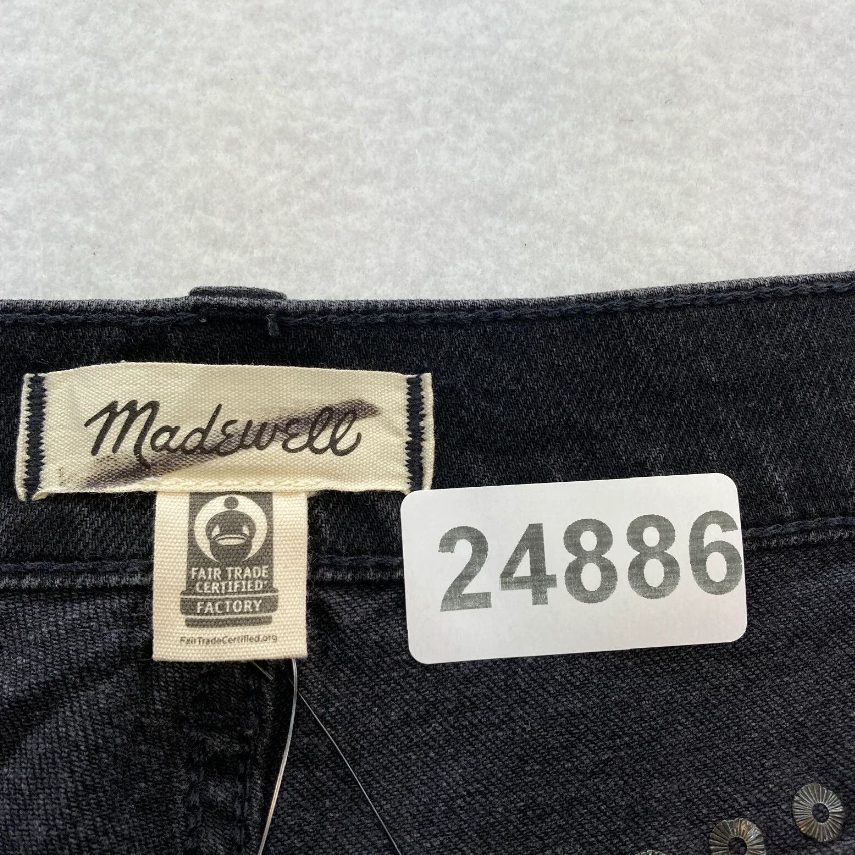 Madewell Madewell 90s Straight Jeans Women's 32 Black Denim High Rise Stretch Studded Y2K Jeans Size 24" / US 00 / IT 34 - 6 Thumbnail