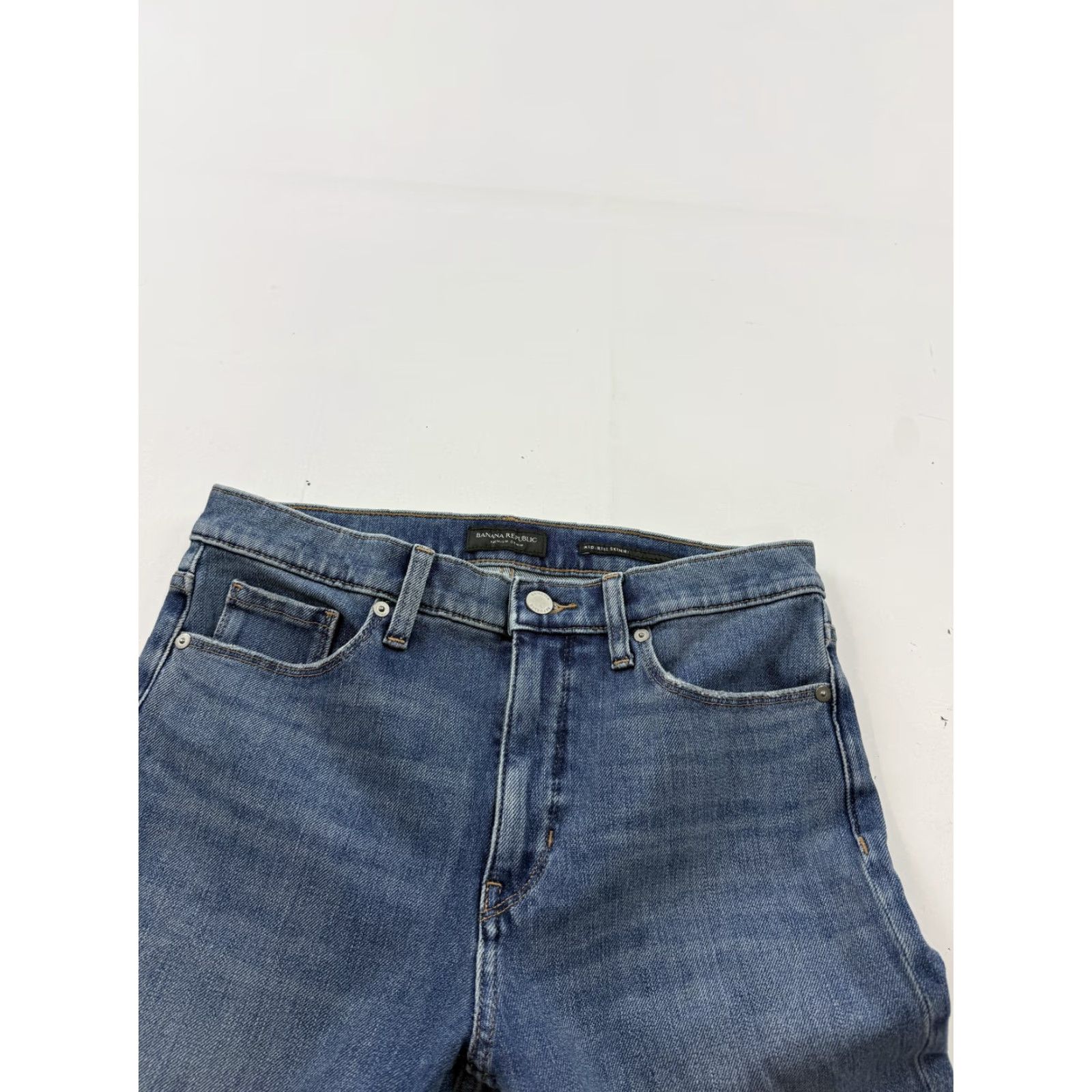 Banana Republic Banana Republic Jeans Womens 29 Blue Mid Rise Skinny Ankle Slit Stretch Denim Size 29" - 3 Thumbnail