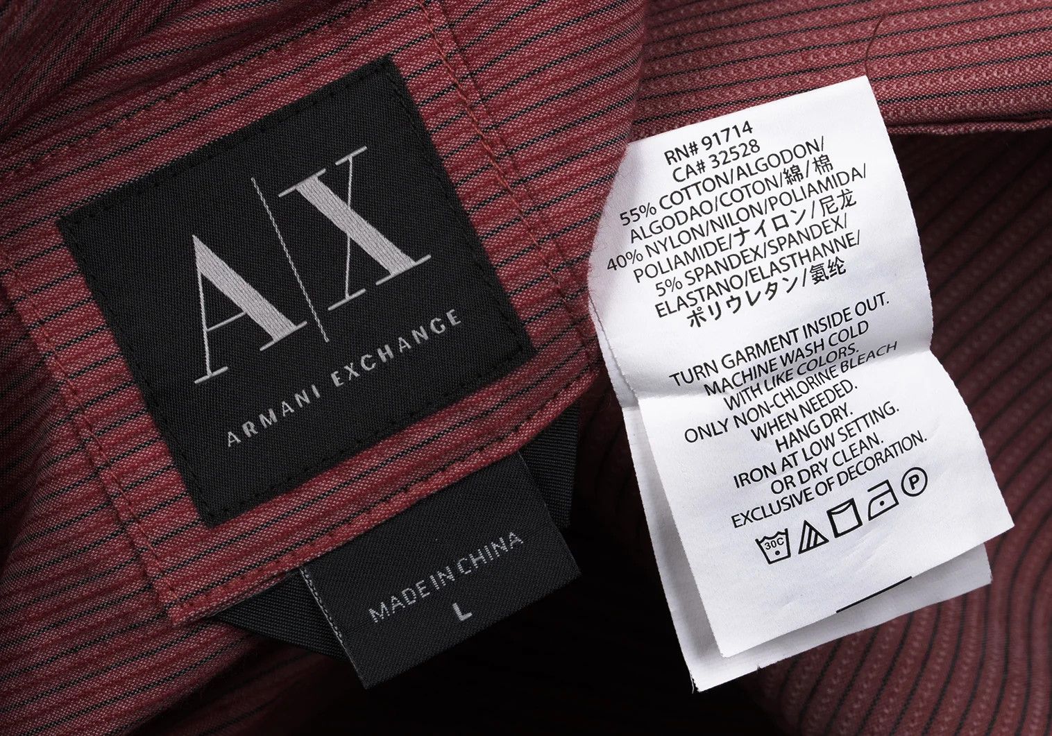 Armani Cotton Nylon Stretch Stripe Shirt in Red Size L Size US XXS / EU 40 - 14 Thumbnail