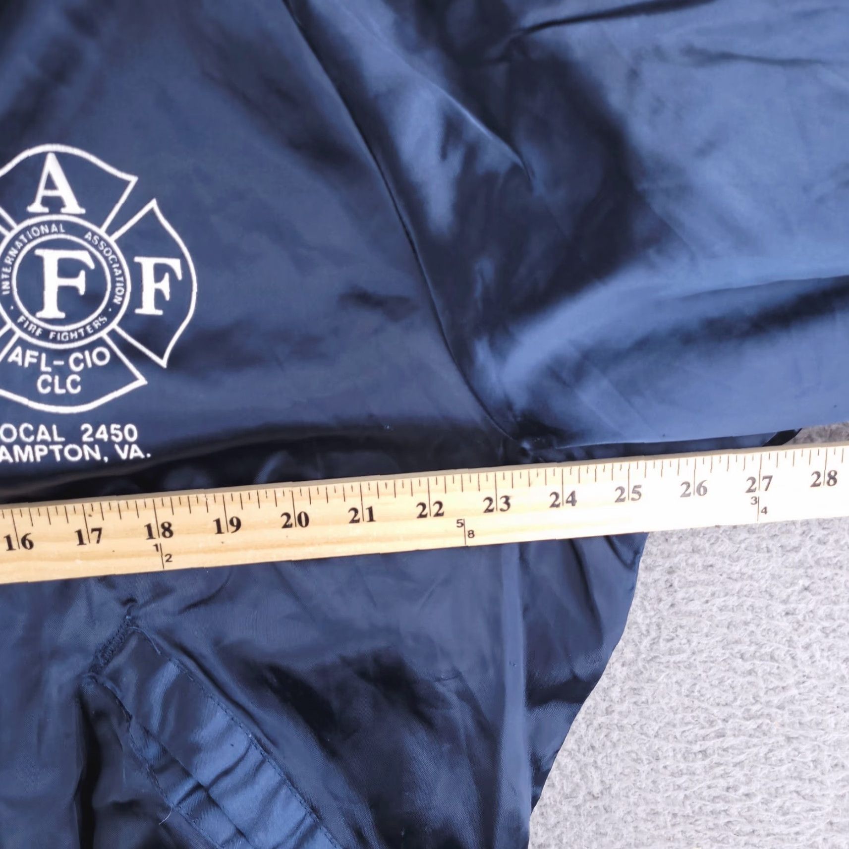 Dunbrooke VINTAGE Dunbrooke Jacket Mens XL Satin Navy Nylon Bomber Blue Firefighter Varsity Jacket Mens XL Size US XL / EU 56 / 4 - 6 Thumbnail