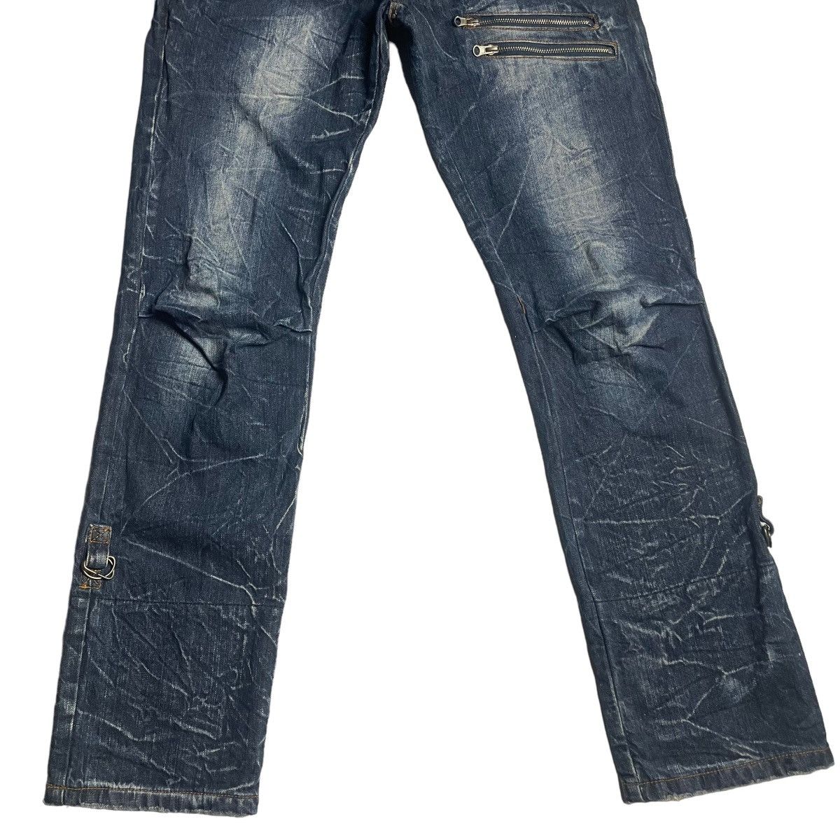 If Six Was Nine × Japanese Brand × Le Grande Bleu (L.G.B.) 🇯🇵 VINTAGE NYLAUS DOUBLE WAIST DENIM PANTS Size US 30 / EU 46 - 4 Thumbnail