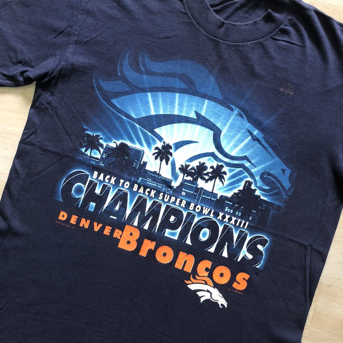 NFL × Vintage Vintage 90s Denver Broncos Single Stich TShirt Size US M / EU 48-50 / 2 - 2 Thumbnail