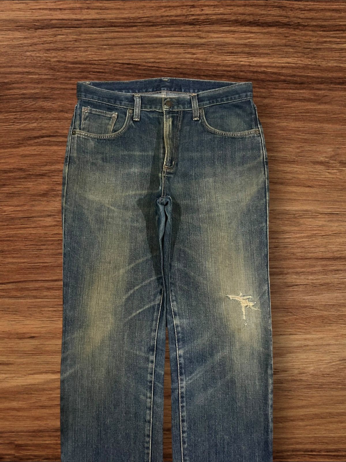 Edwin × Japanese Brand Vintage Japanese Brand Edwin Blue Mud Washed Distressed Jean Size US 32 / EU 48 - 3 Thumbnail