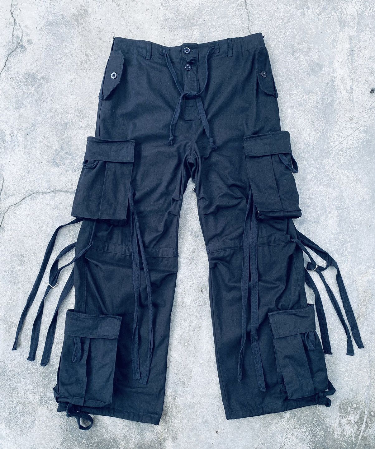 Vintage Black Barcara Bondage Cargo Pants