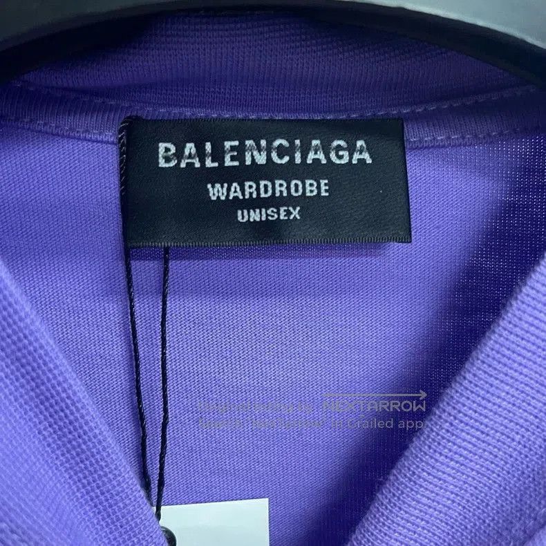 Balenciaga Balenciaga Purple Logo Print Short Sleeve T-shirt. Size US XXS / EU 40 - 3 Thumbnail