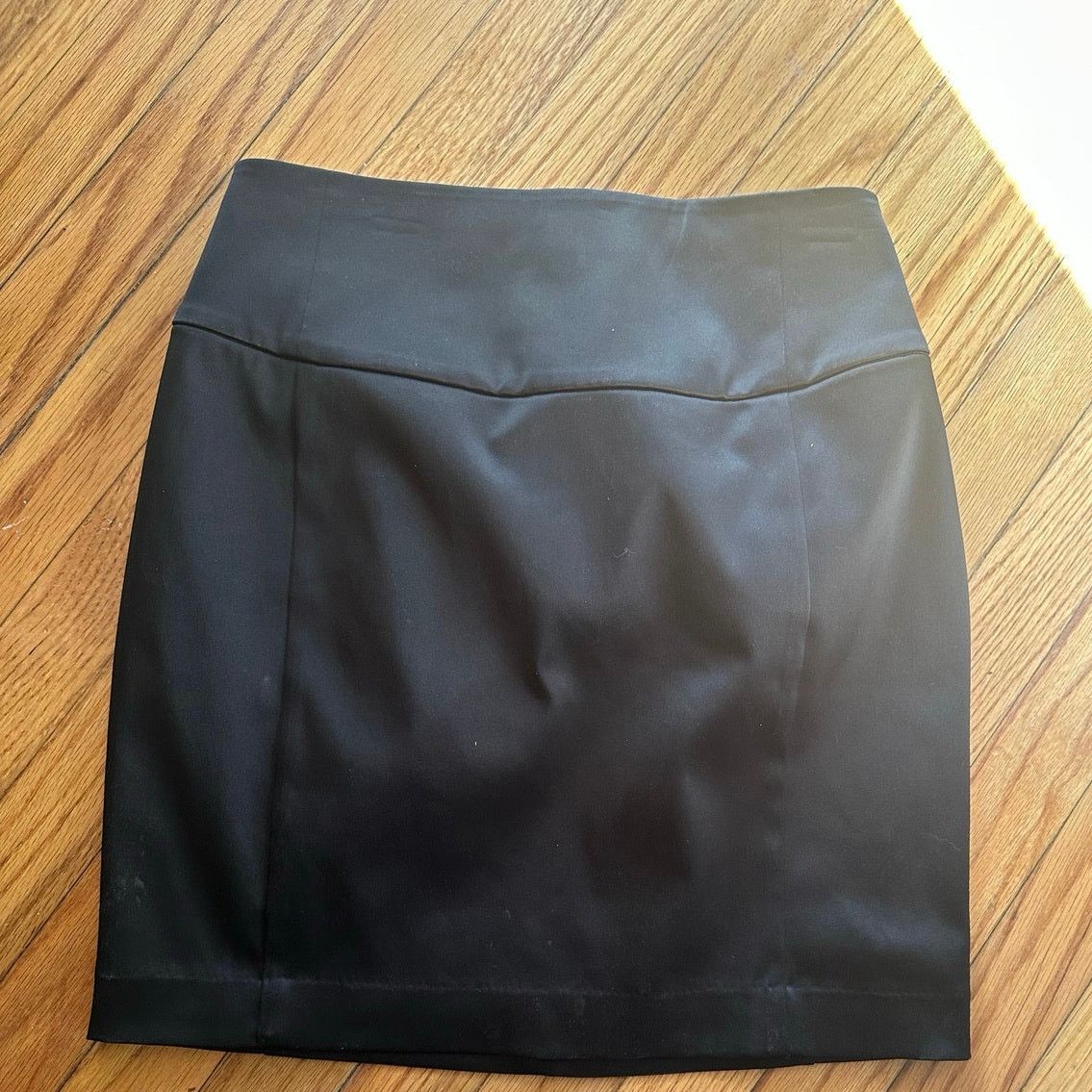 Express Express Design Studio Black Satin A-Line Mini Skirt Size 28" / US 6 / IT 42 - 3 Thumbnail