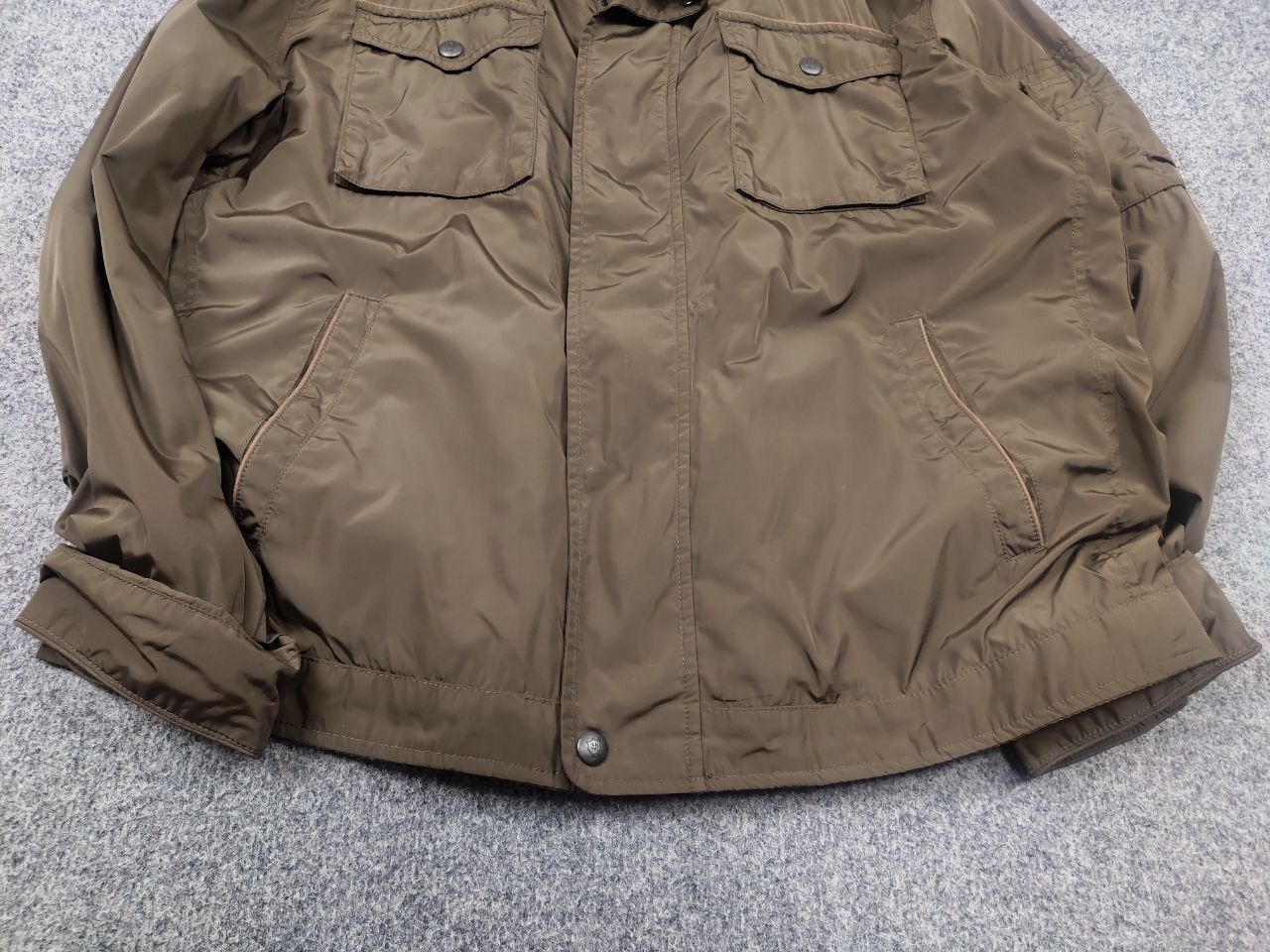 Massimo Dutti Massimo Dutti Nylon Brown Pocket Zip Hoodie Mens Jacket Size US XL / EU 56 / 4 - 7 Thumbnail