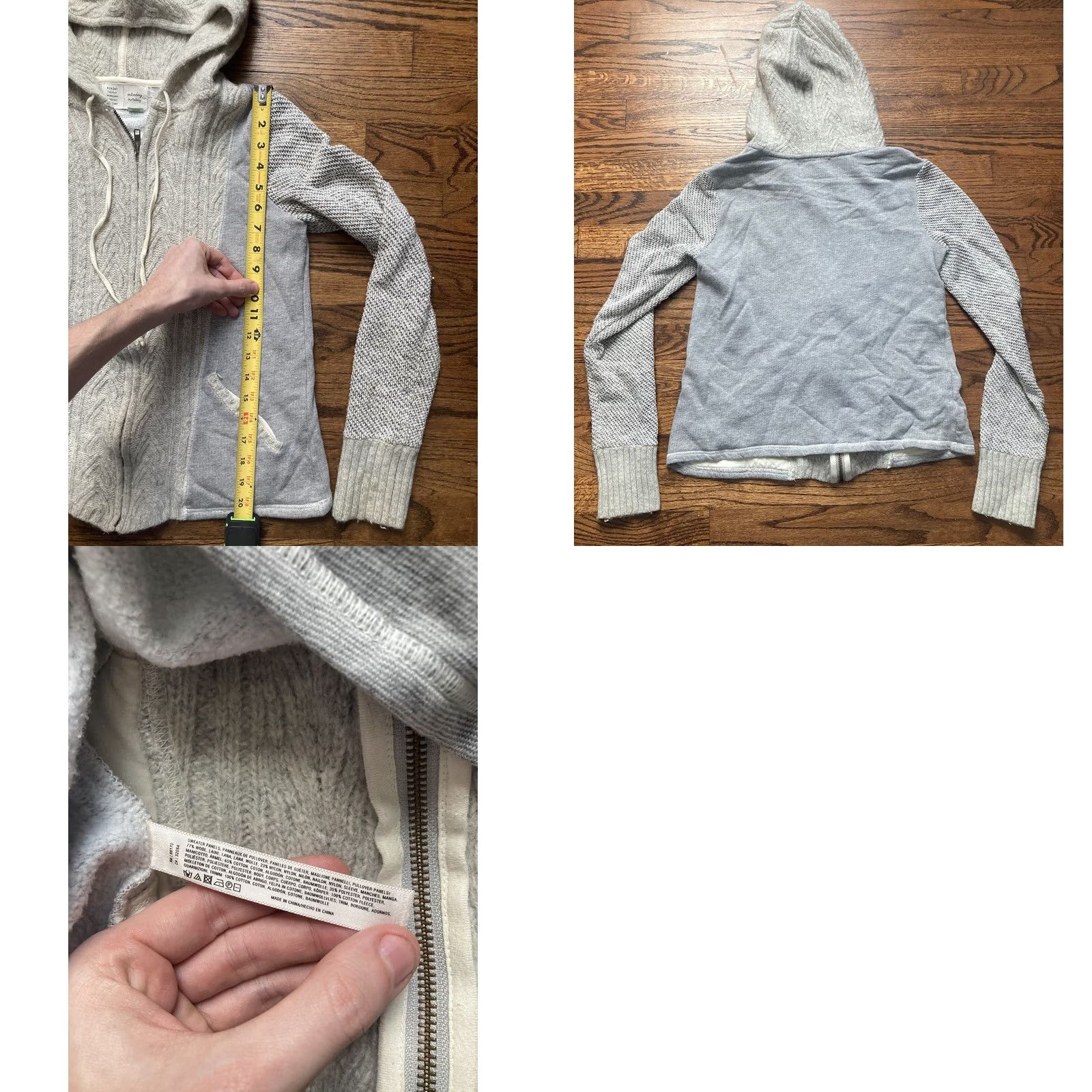 Anthropologie Anthropologie Saturday Sunday Hoodie Womens Small Gray Wool Blend Knit Full Zip Size S / US 4 / IT 40 - 8 Thumbnail