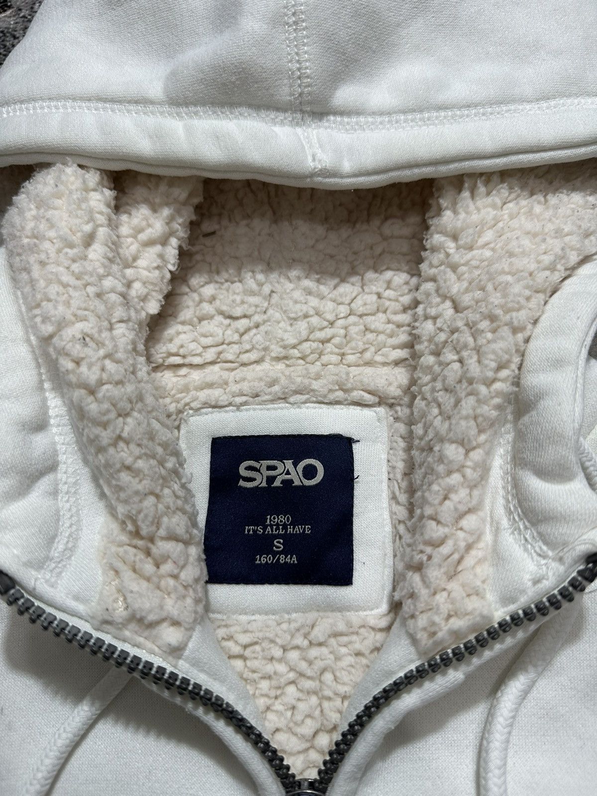 20471120 SPAO SHERPA ZIP HOODIE WHITE COLOUR IFSIXWASNINE LGB STYLE Size US S / EU 44-46 / 1 - 9 Thumbnail