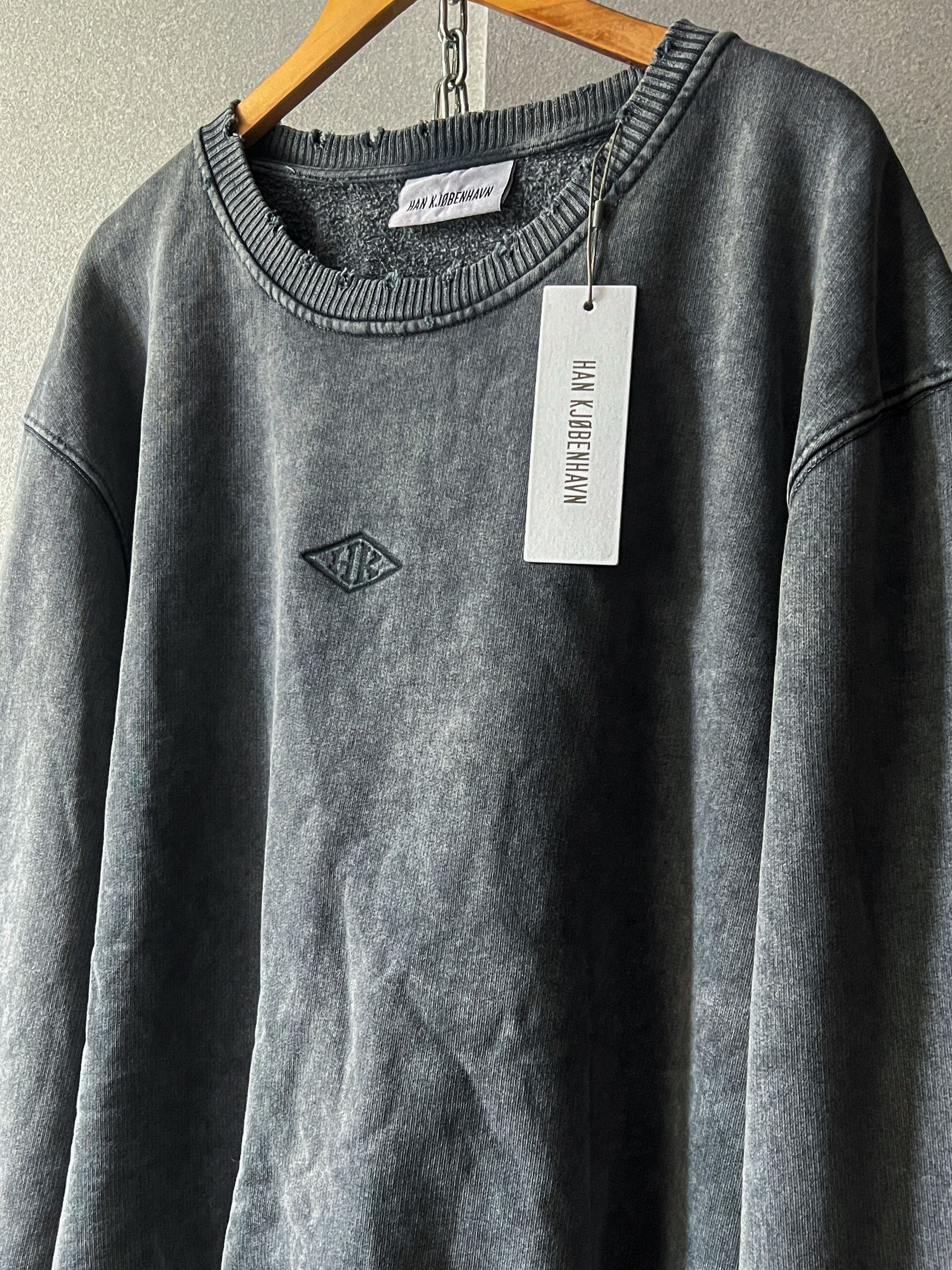 Han Kjobenhavn Han Kjobenhavn Gray Distressed Washed Sweatshirt Size US XL / EU 56 / 4 - 1 Thumbnail