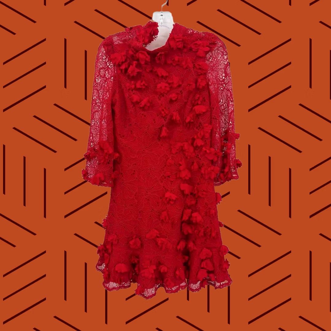 Karen Millen Karen Millen Red Dress Short Long Sleeve 6 Regular Womens Size M / US 6-8 / IT 42-44 - 1 Thumbnail